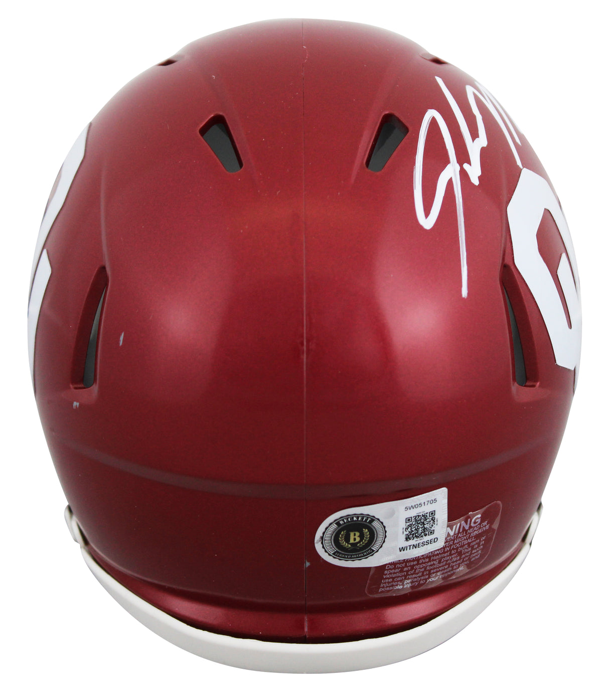 Oklahoma John Mateer Authentic Signed Speed Mini Helmet BAS Witnessed
