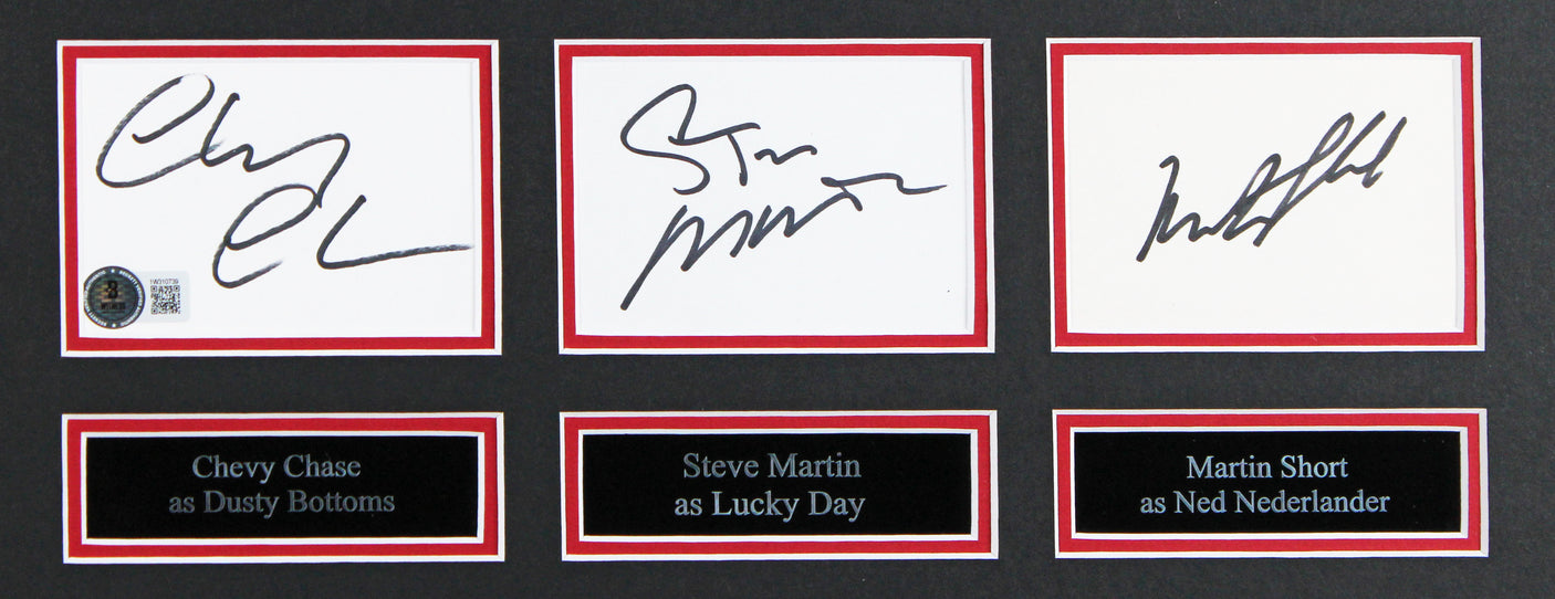 Three Amigos! (3) Chase, Martin & Short Signed Framed Display BAS #1W310739