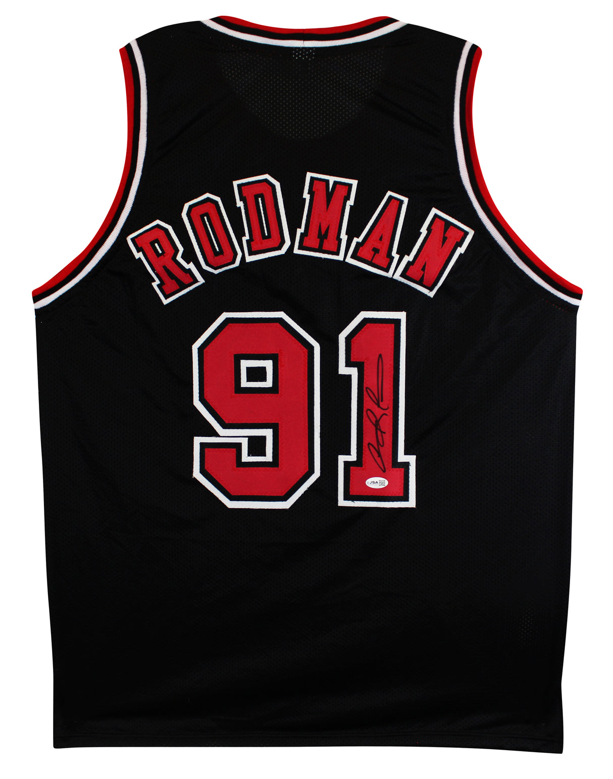 Dennis Rodman Authentic Signed Black Pro Style Jersey Autographed JSA
