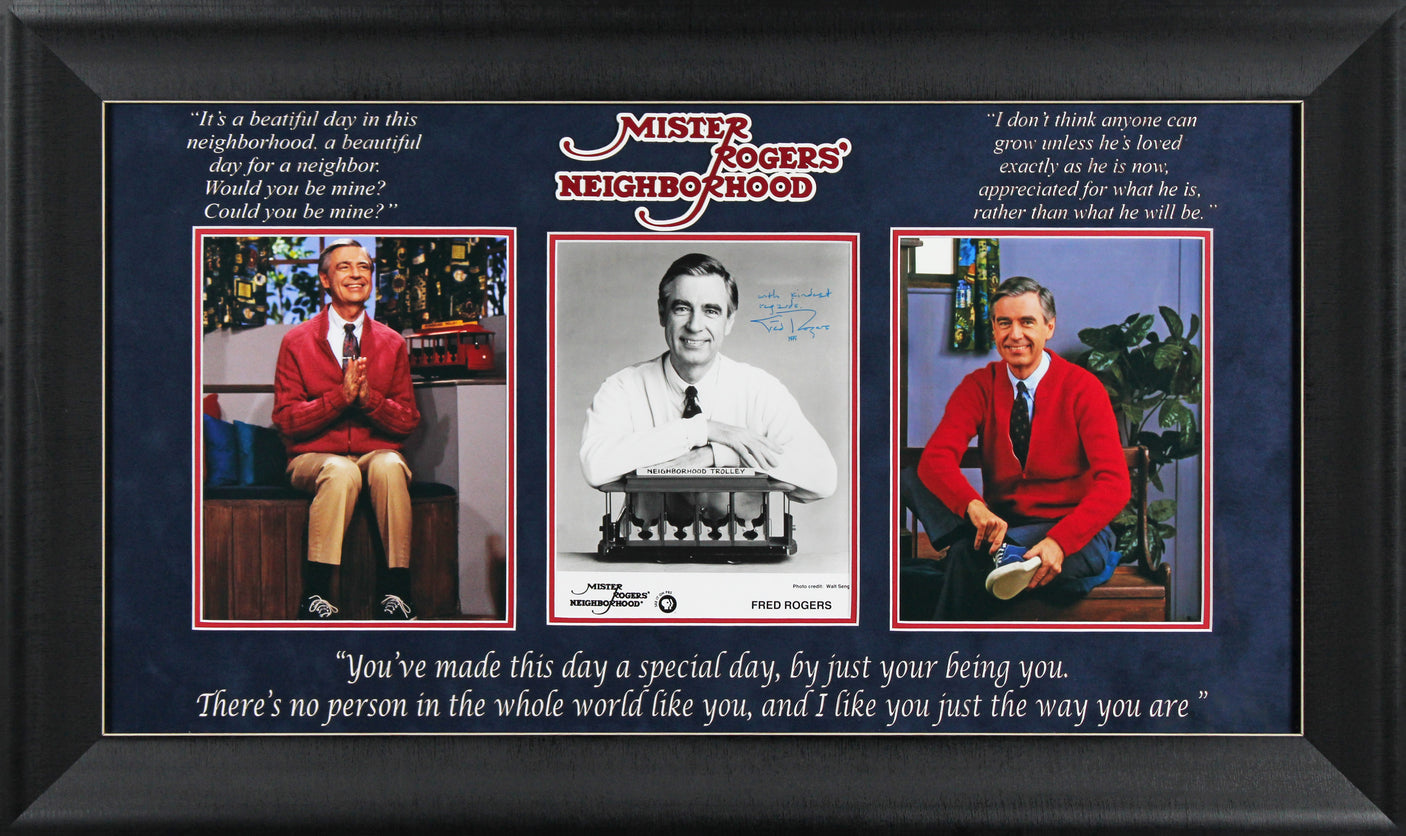 Fred Rogers Mister Rogers' Neighborhood Signed Framed 8x10 Photo BAS