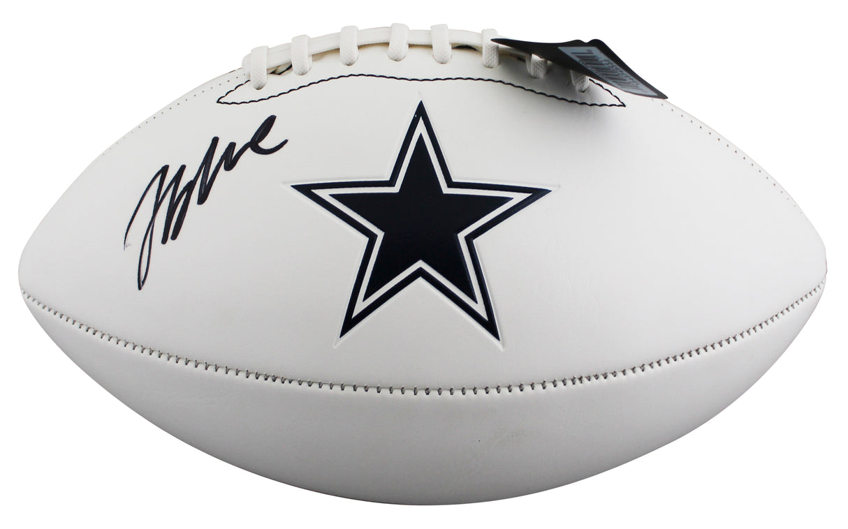 Cowboys Jaydon Blue Signed Franklin White Panel Logo Football BAS Wit #2W441153