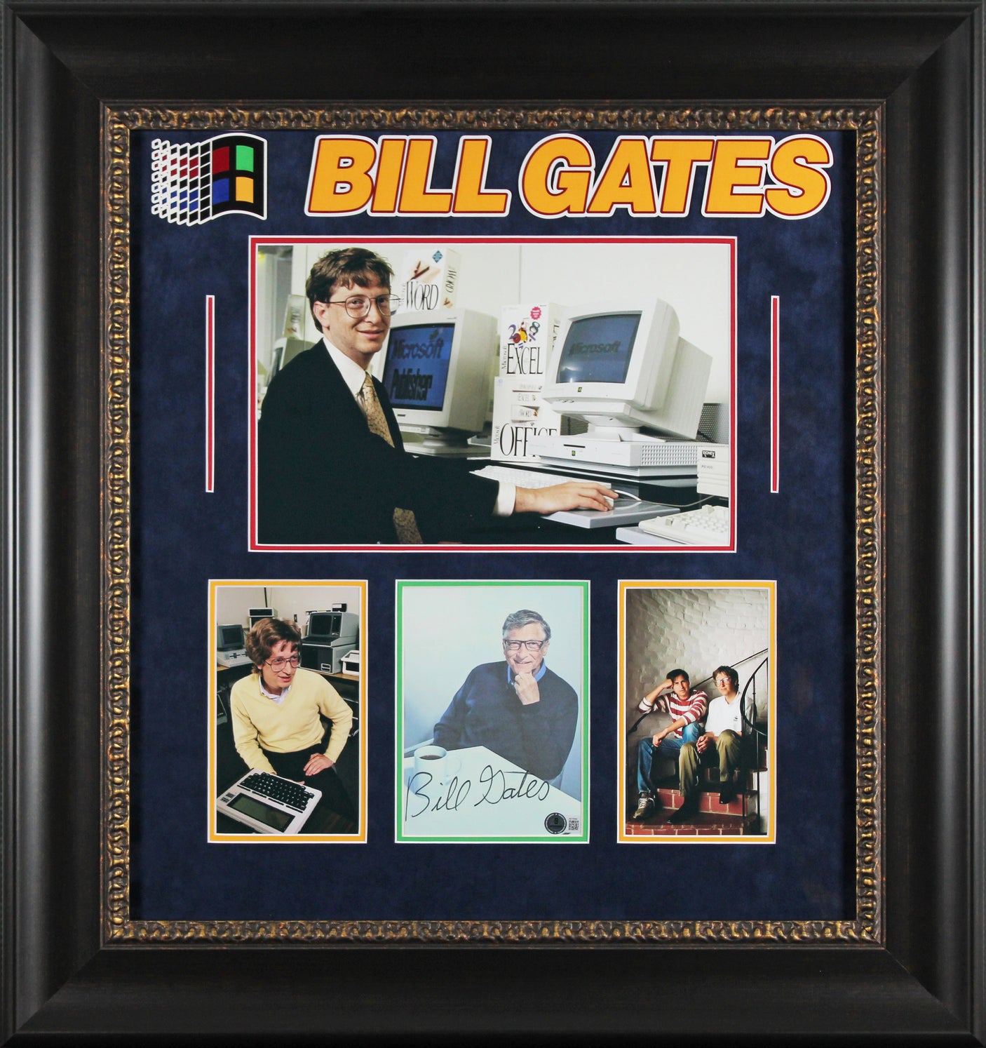 Microsoft Bill Gates Authentic Signed Photo Framed Display Autographed BAS COA 1