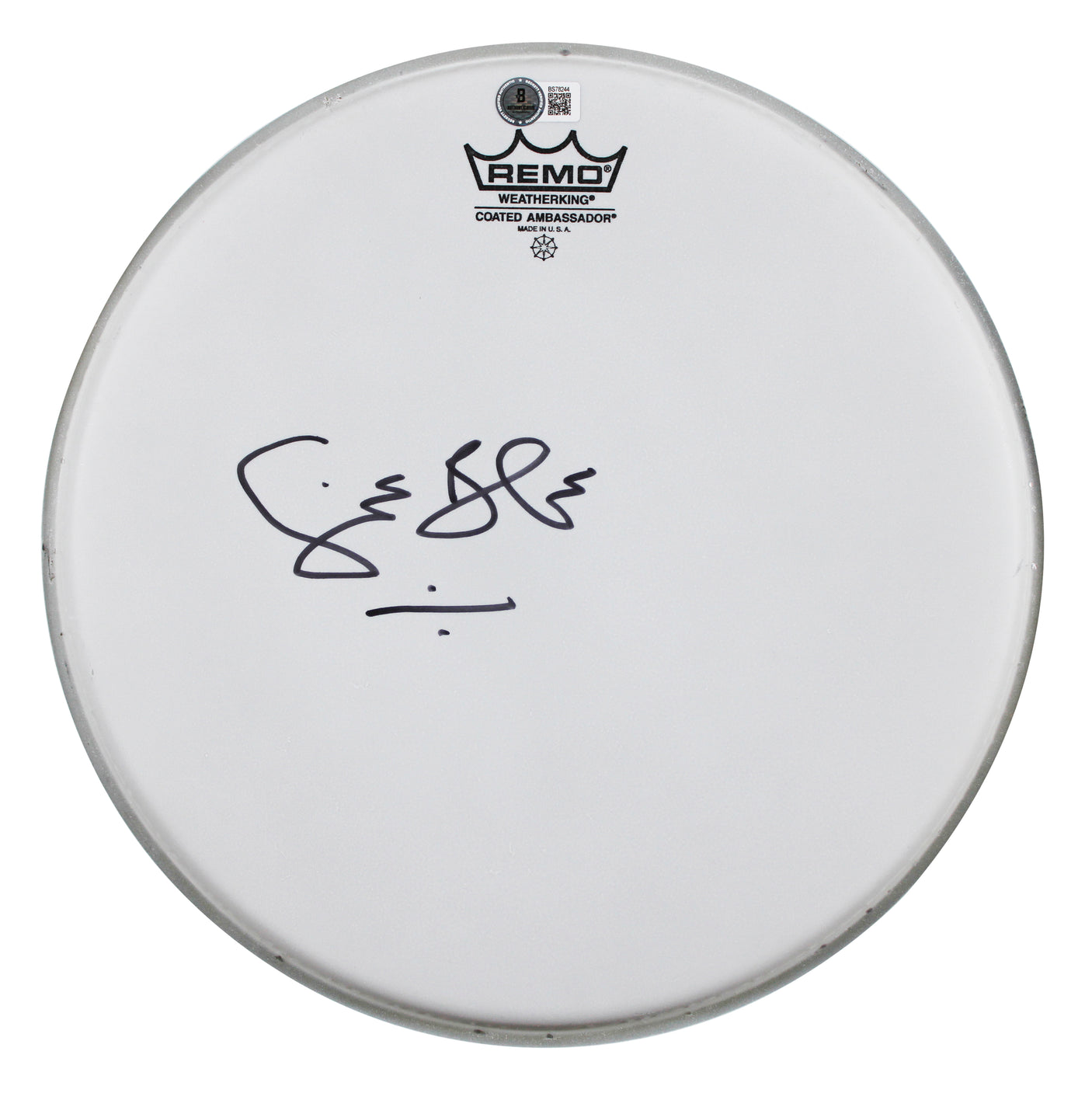 Ginger Baker Cream Authentic Signed 12 Inch Remo Drum Head BAS #BS78244
