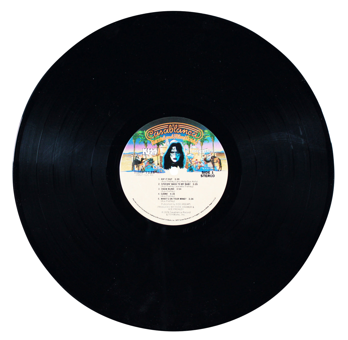 Ace Frehley Authentic Signed KISS Solo 1978 Album Cover W/ Vinyl BAS #BS78248