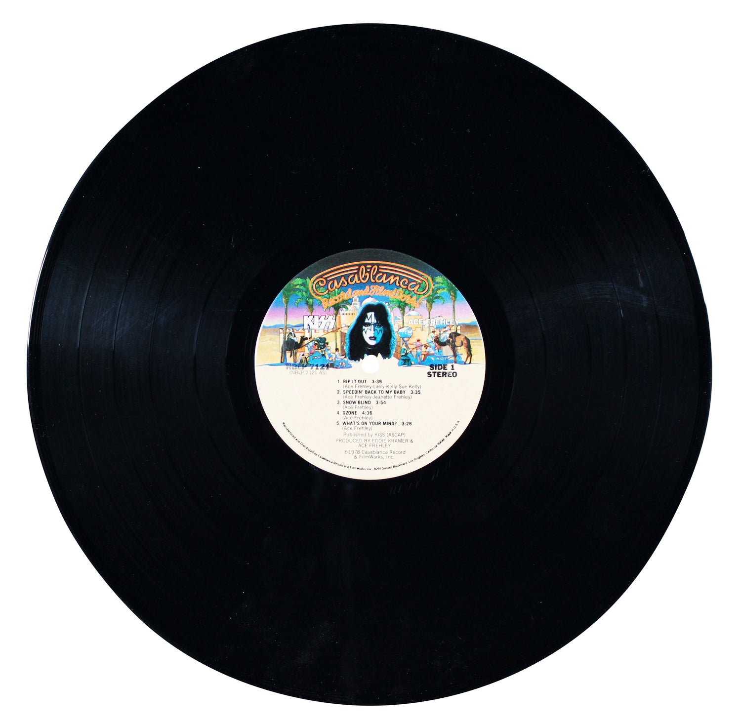 Ace Frehley Authentic Signed KISS Solo 1978 Album Cover W/ Vinyl BAS #BS78248