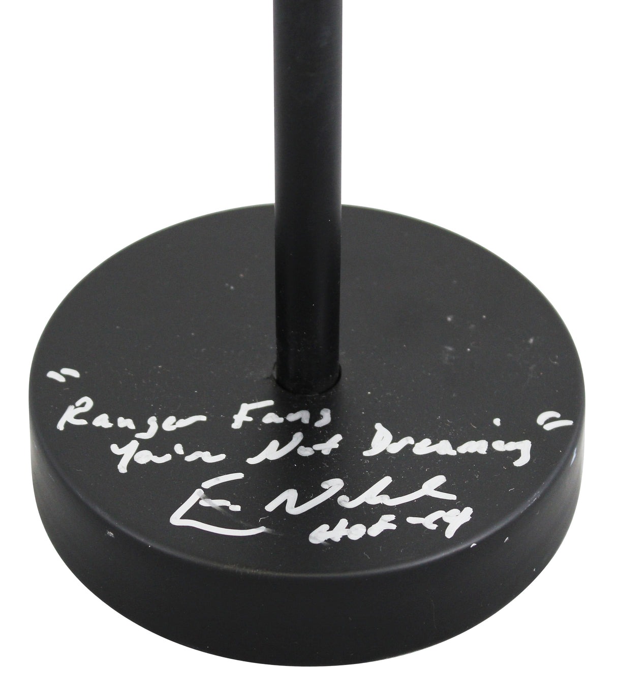 Rangers Broadcaster Eric Nadel "Not Dreaming HOF 14" Signed Microphone BAS Wit