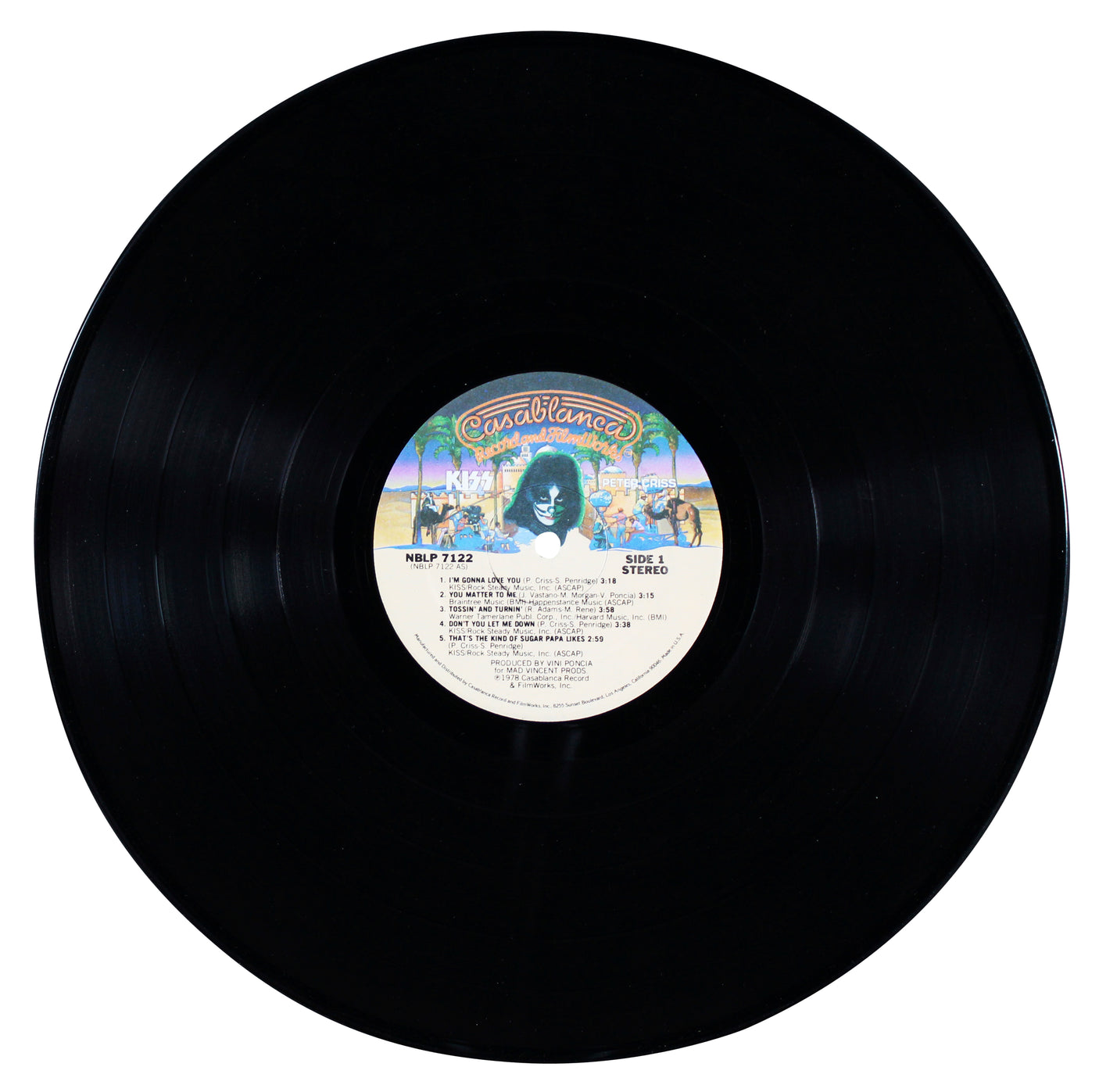 Peter Criss Authentic Signed KISS Solo 1978 Album Cover W/ Vinyl BAS #BS78246