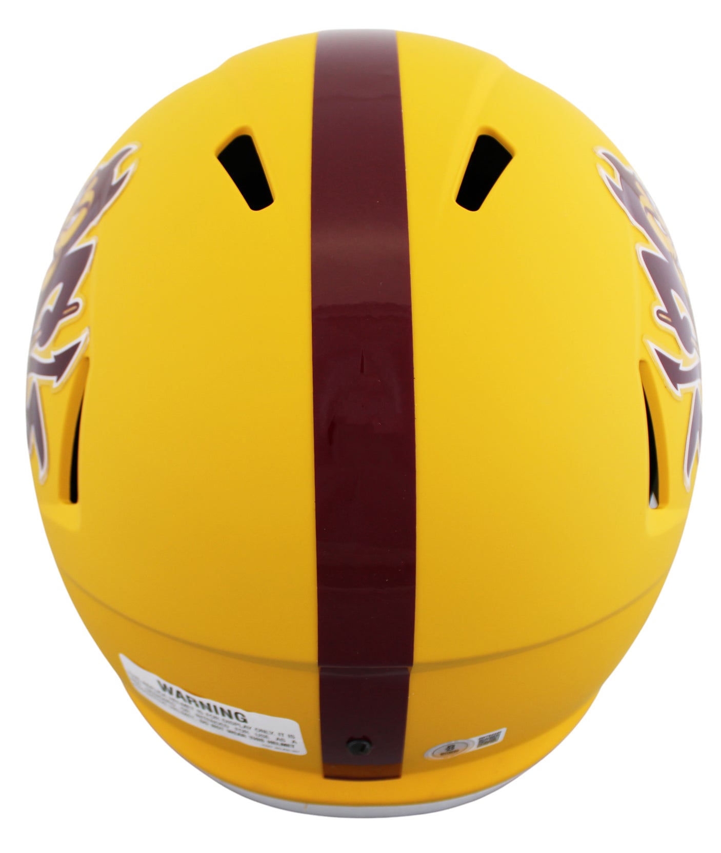 ASU Jordyn Tyson Signed Sparky Full Size Speed Rep Helmet w/ Maroon Sig BAS Wit