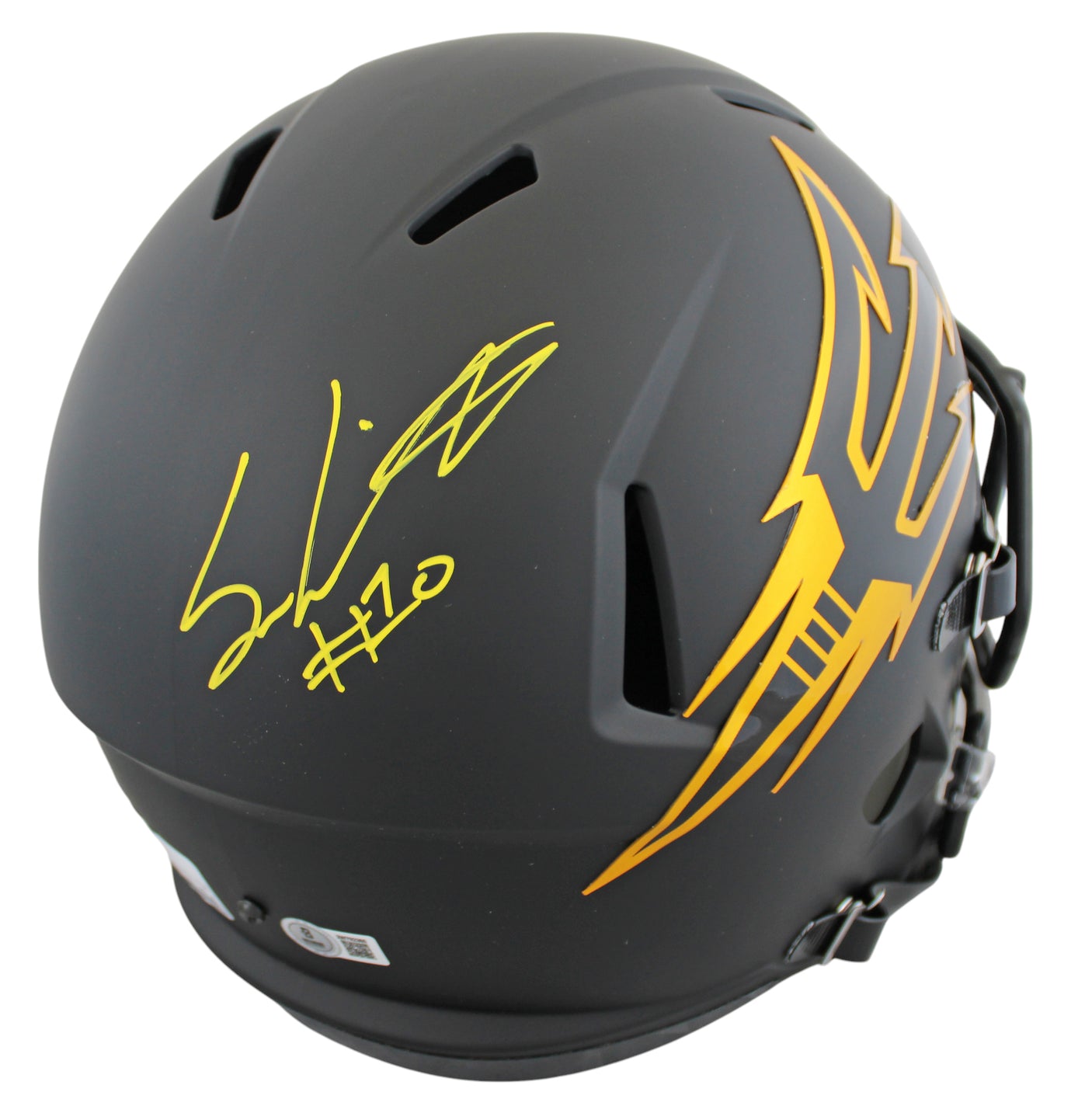 Arizona State Sam Leavitt Signed Black Full Size Speed Rep Helmet W/ Case BAS W