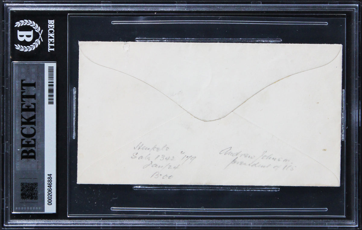 Andrew Johnson Authentic 2.85x5.25 Free Frank Handwriting Sample BAS Slab