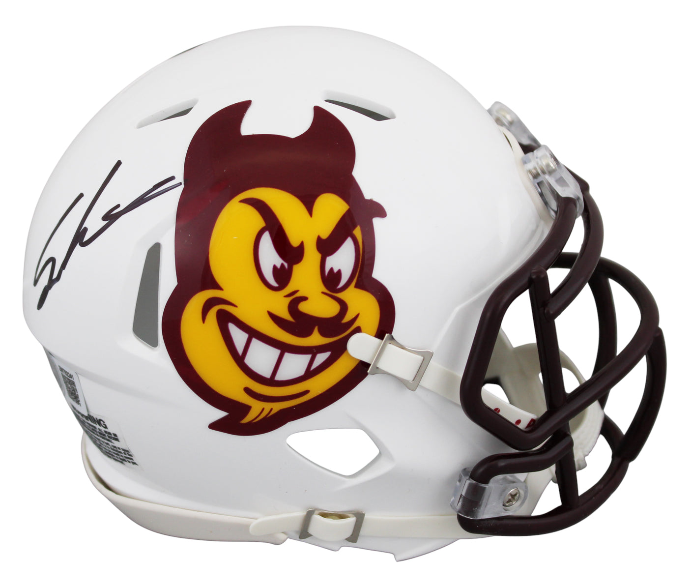 Arizona State Sam Leavitt Authentic Signed White Speed Mini Helmet BAS Witnessed