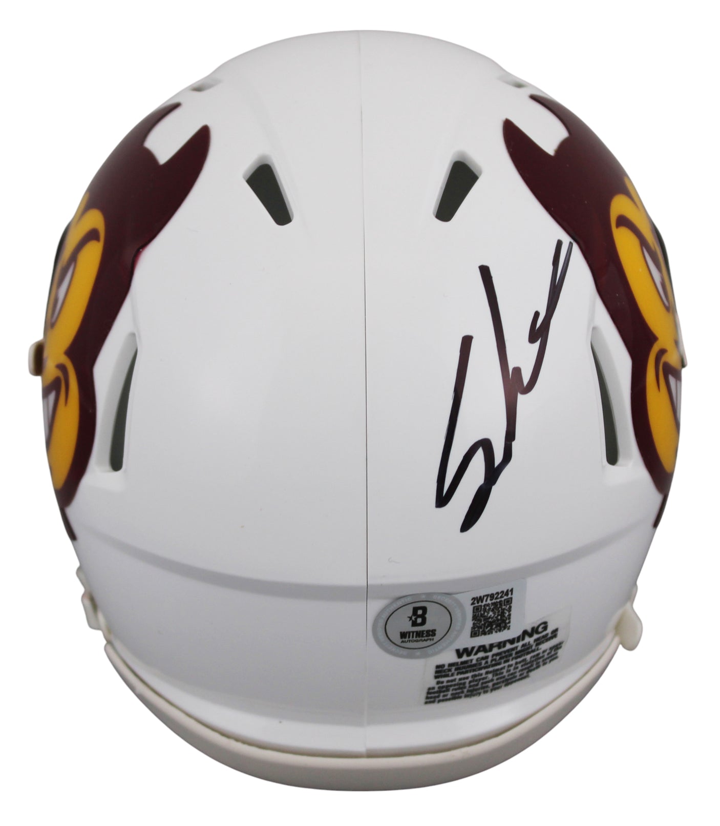 Arizona State Sam Leavitt Signed White Speed Mini Helmet W/ Case BAS Witnessed