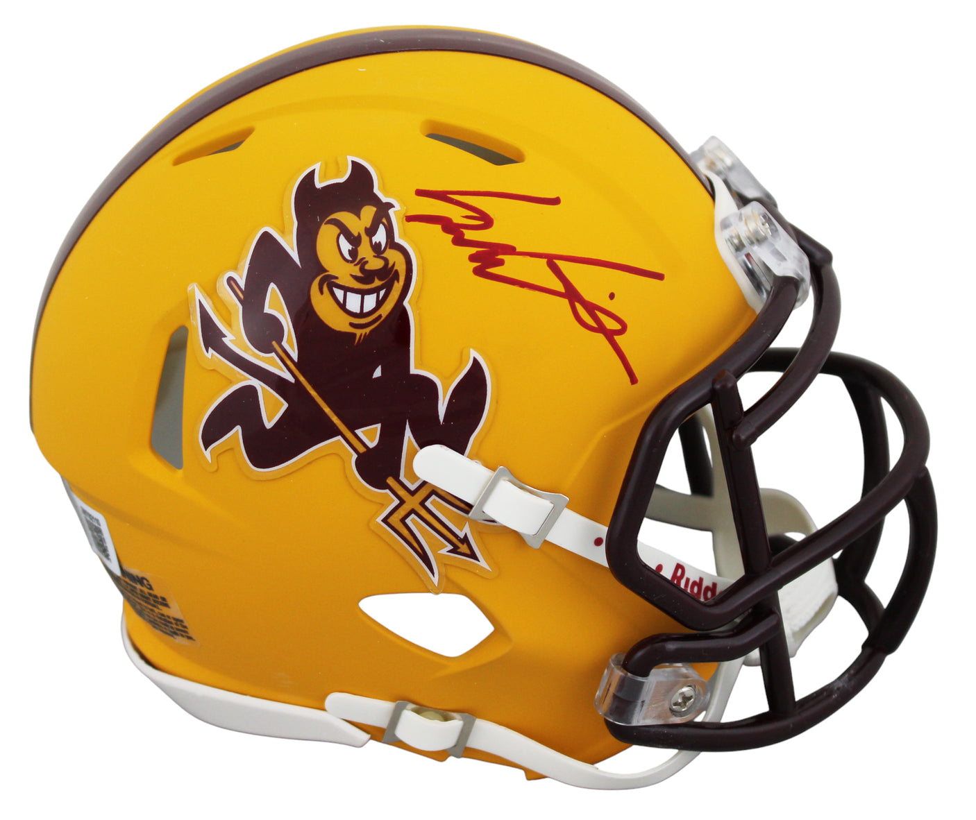 Arizona State Sam Leavitt Authentic Signed Sparky Speed Mini Helmet BAS Witness
