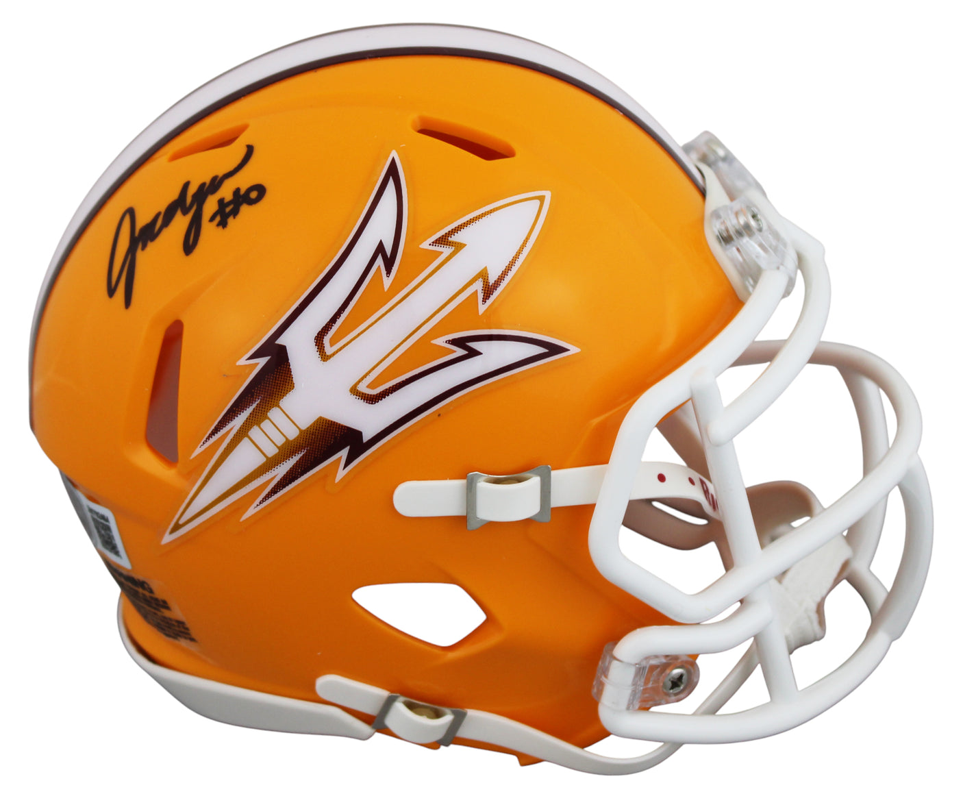 Arizona State Jordyn Tyson Authentic Signed Gold Speed Mini Helmet BAS Witnessed