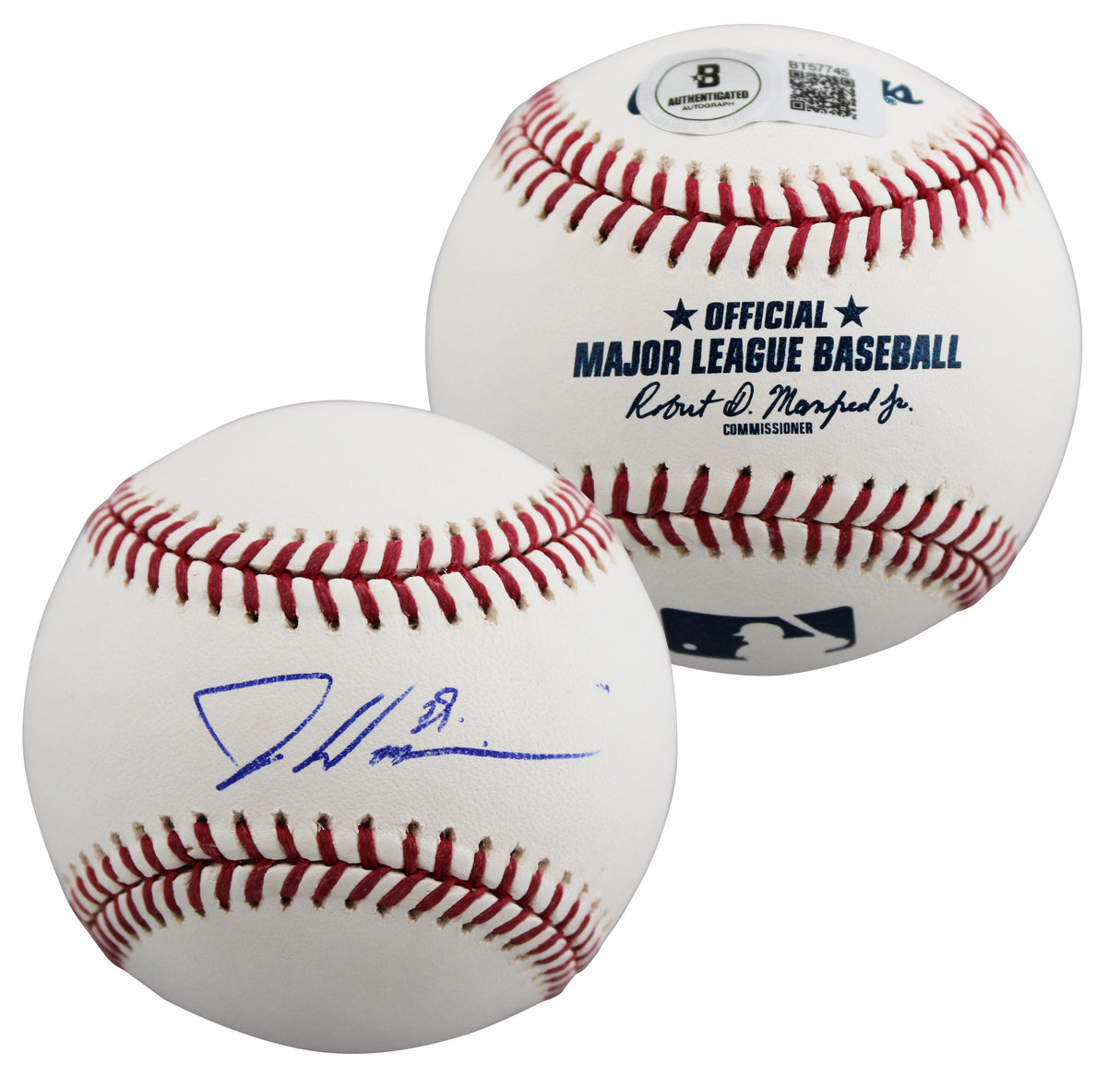 Marlins Dontrelle Willis Authentic Signed Manfred OML Baseball BAS #BT57745