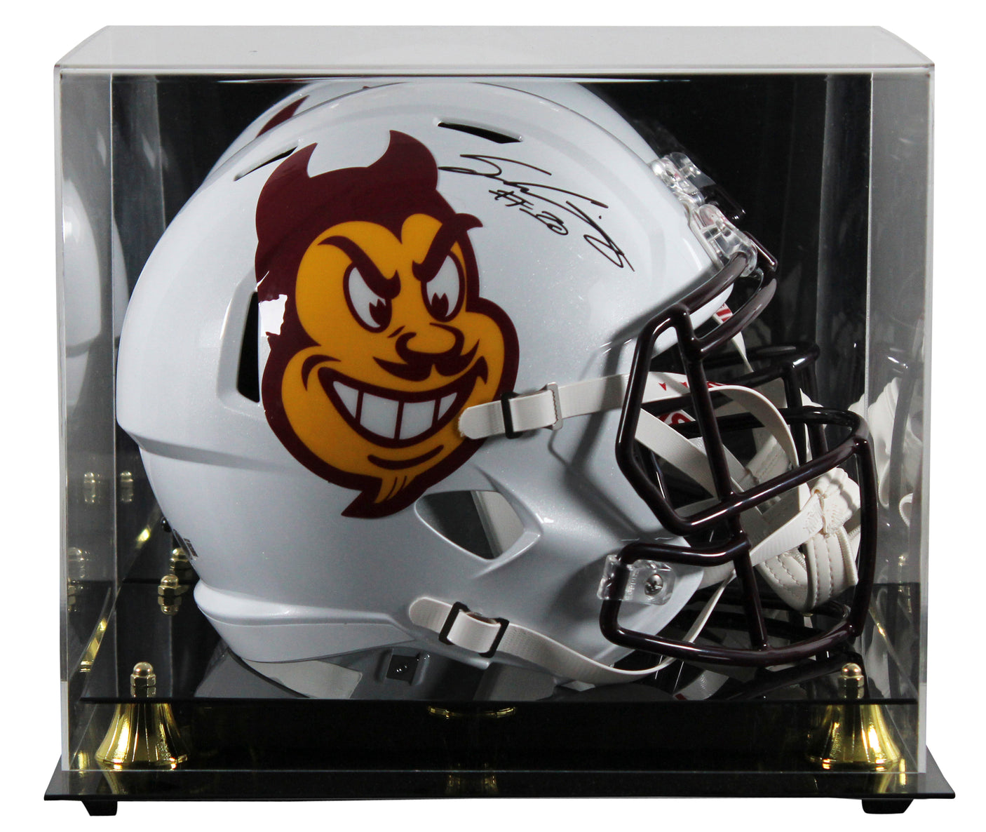 Arizona State Sam Leavitt Signed White Full Size Speed Rep Helmet W/ Case BAS W