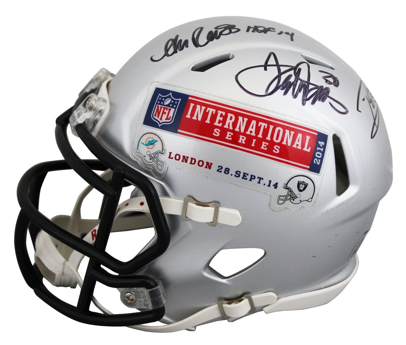 Andre Reed, Terrell Davis & Rod Woodson Signed Speed Mini Helmet BAS #AE13908