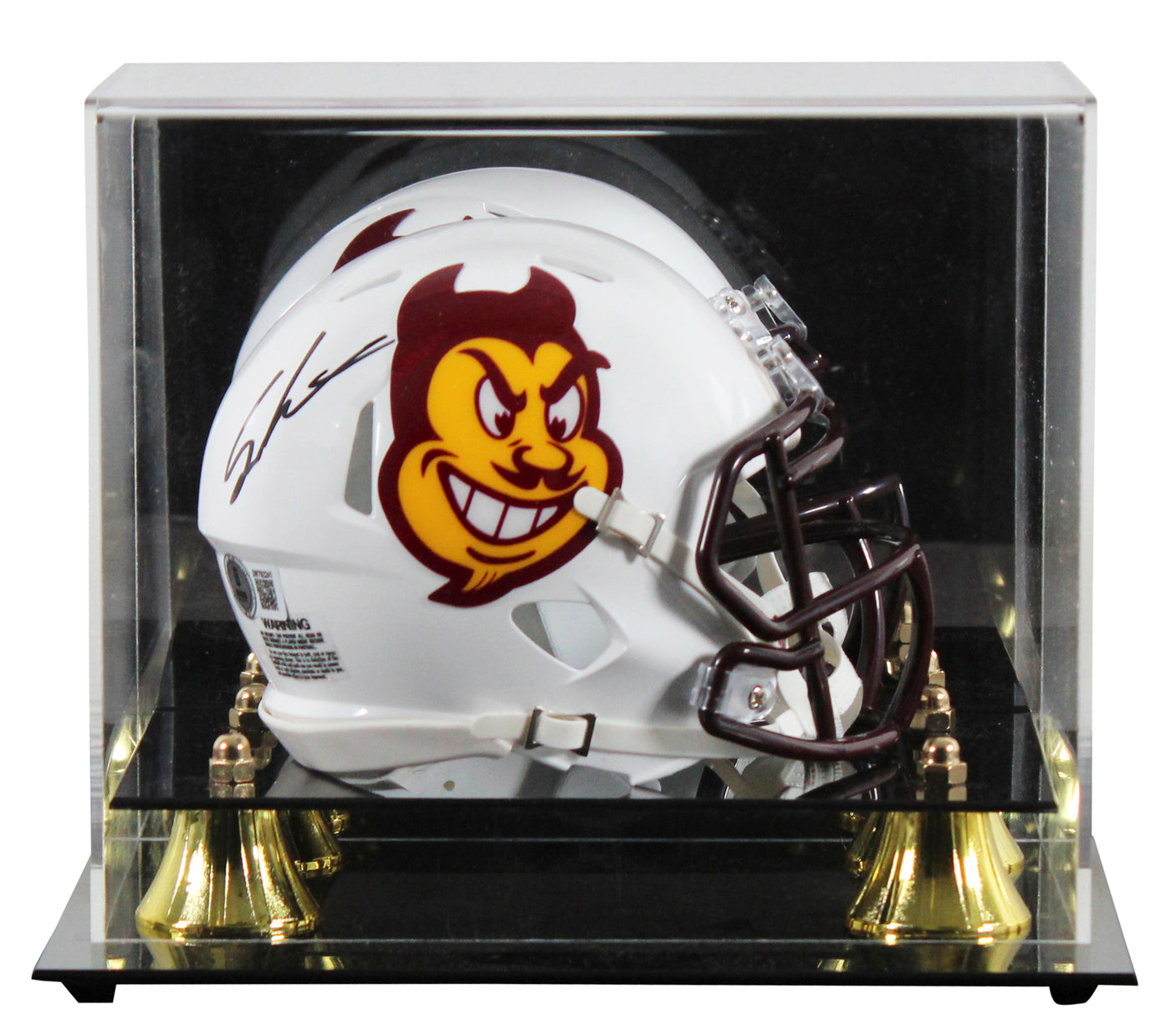Arizona State Sam Leavitt Signed White Speed Mini Helmet W/ Case BAS Witnessed