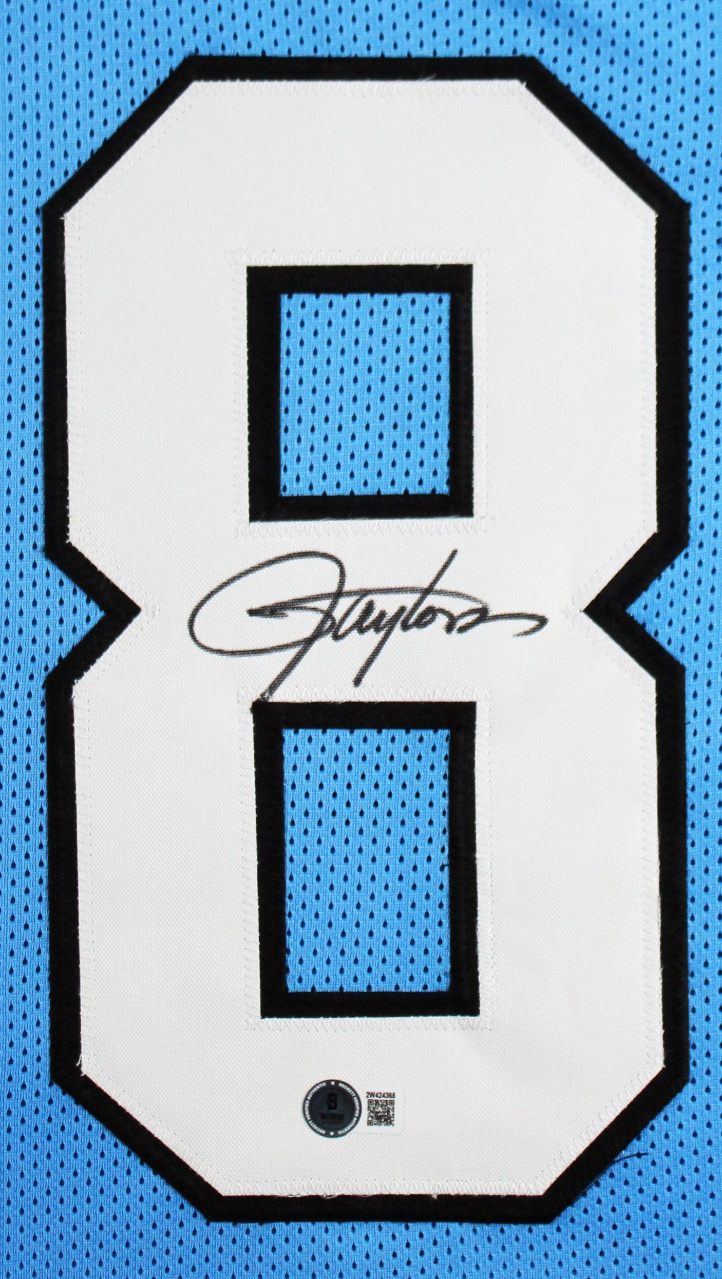 UNC Lawrence Taylor Authentic Signed Light Blue Pro Style Framed Jersey BAS Wit