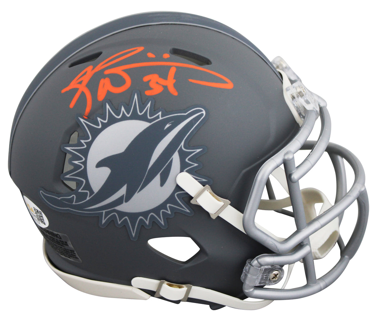 Dolphins Ricky Williams Signed Slate Speed Mini Helmet W/ Case JSA Witness
