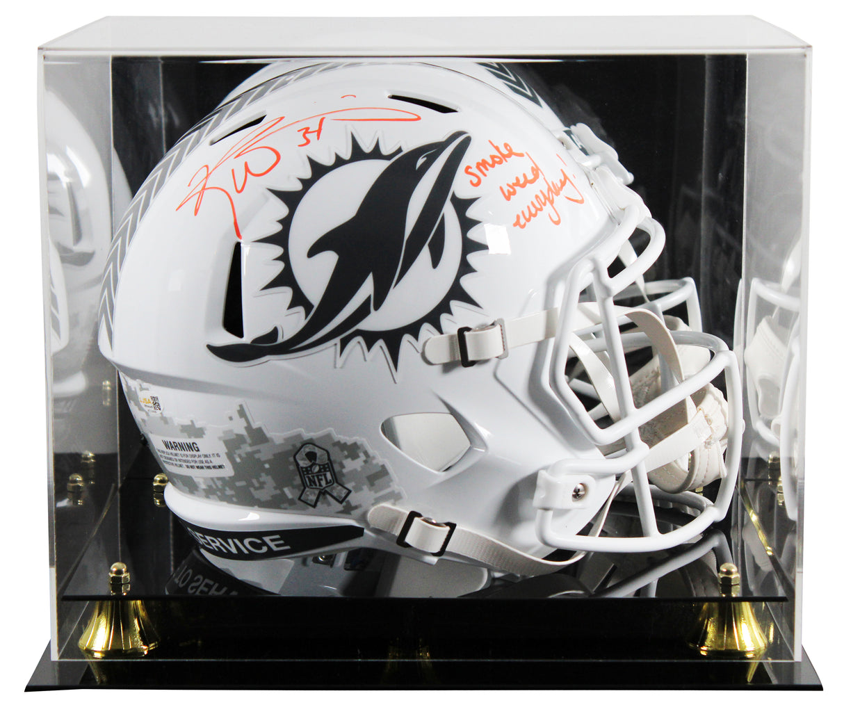 Dolphins Ricky Williams "SWE" Signed STS III F/S Speed Rep Helmet W/ Case JSA W