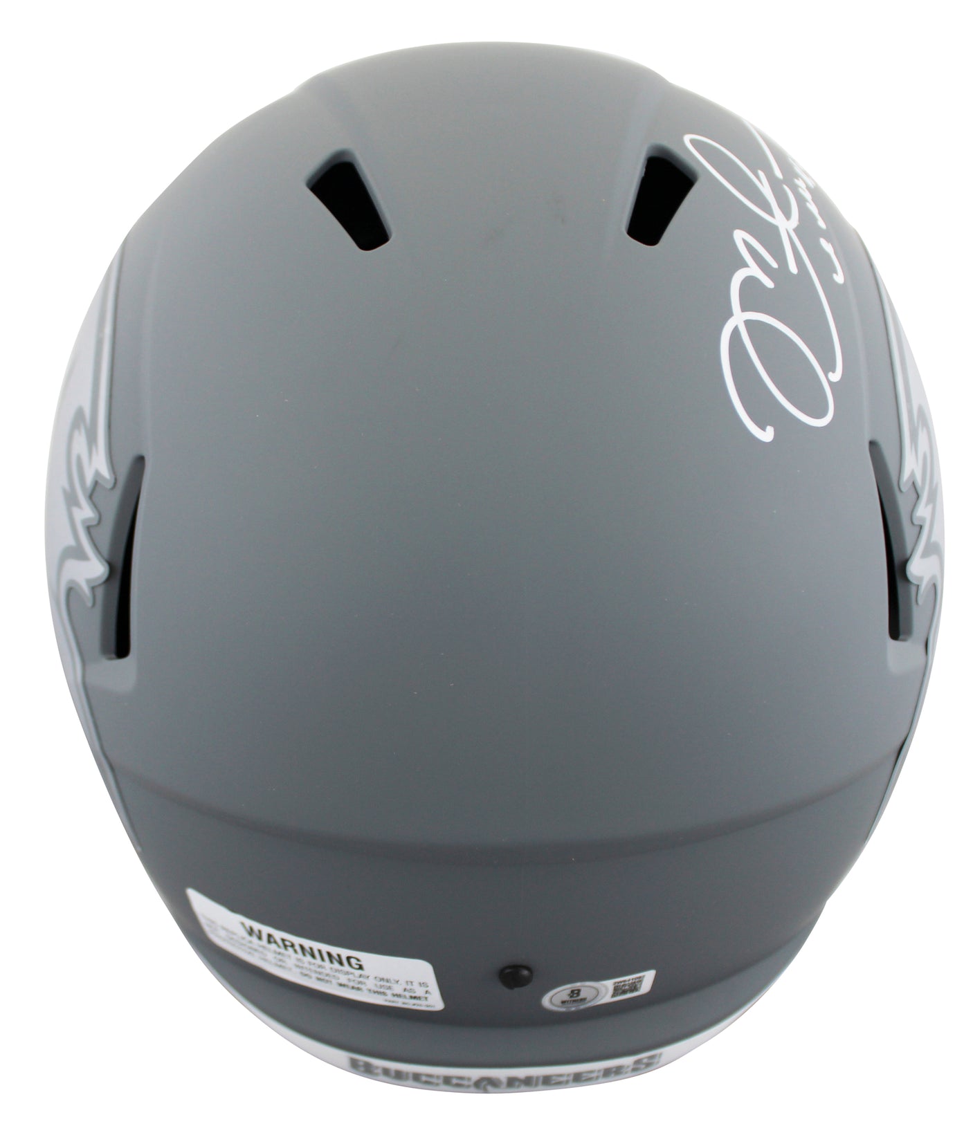 Buccaneers Mike Alstott "A-Train" Signed Slate F/S Speed Rep Helmet W/ Case BAS