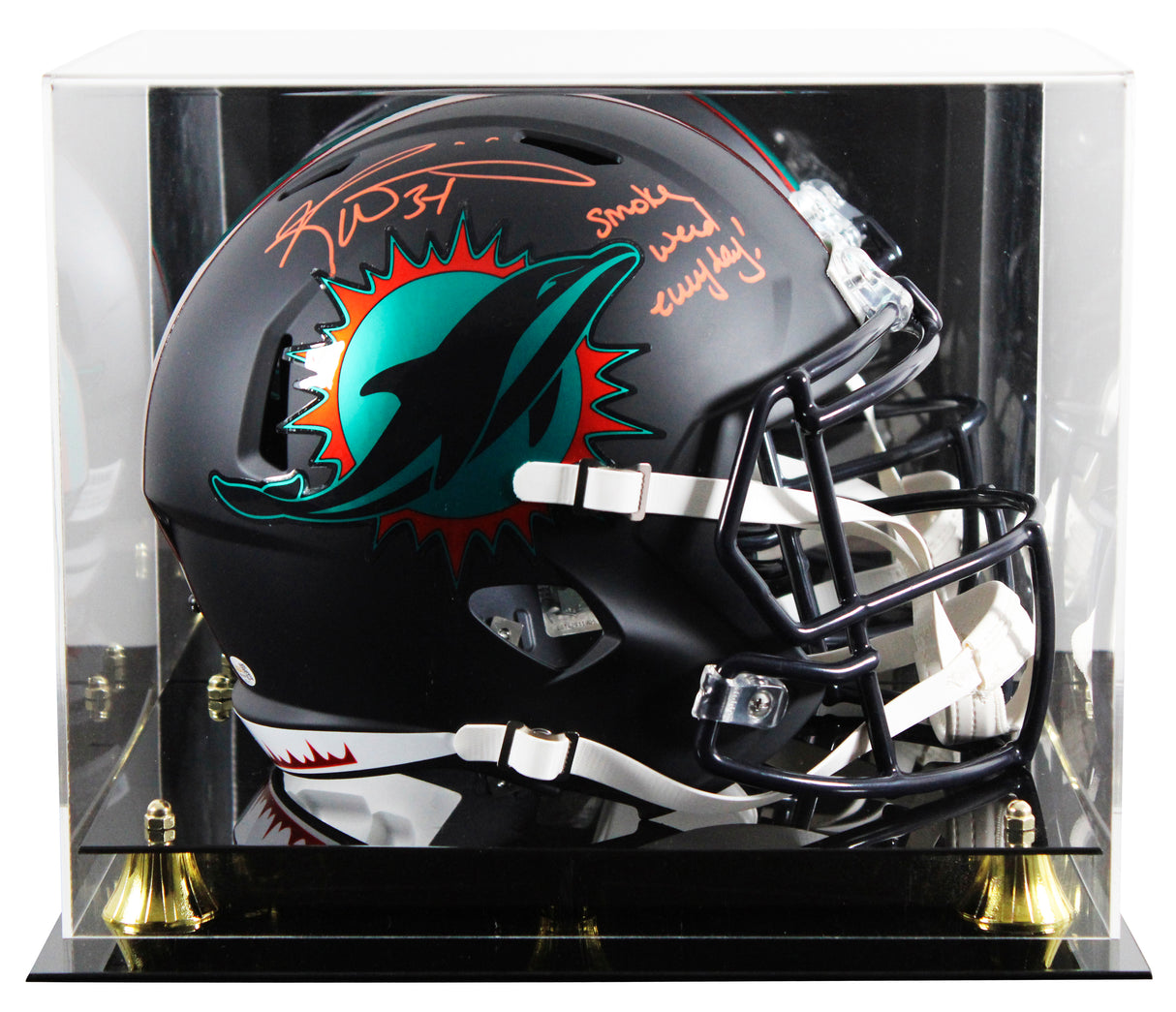 Dolphins Ricky Williams "SWE" Signed Rivalries F/S Speed Rep Helmet W/ Case JSA