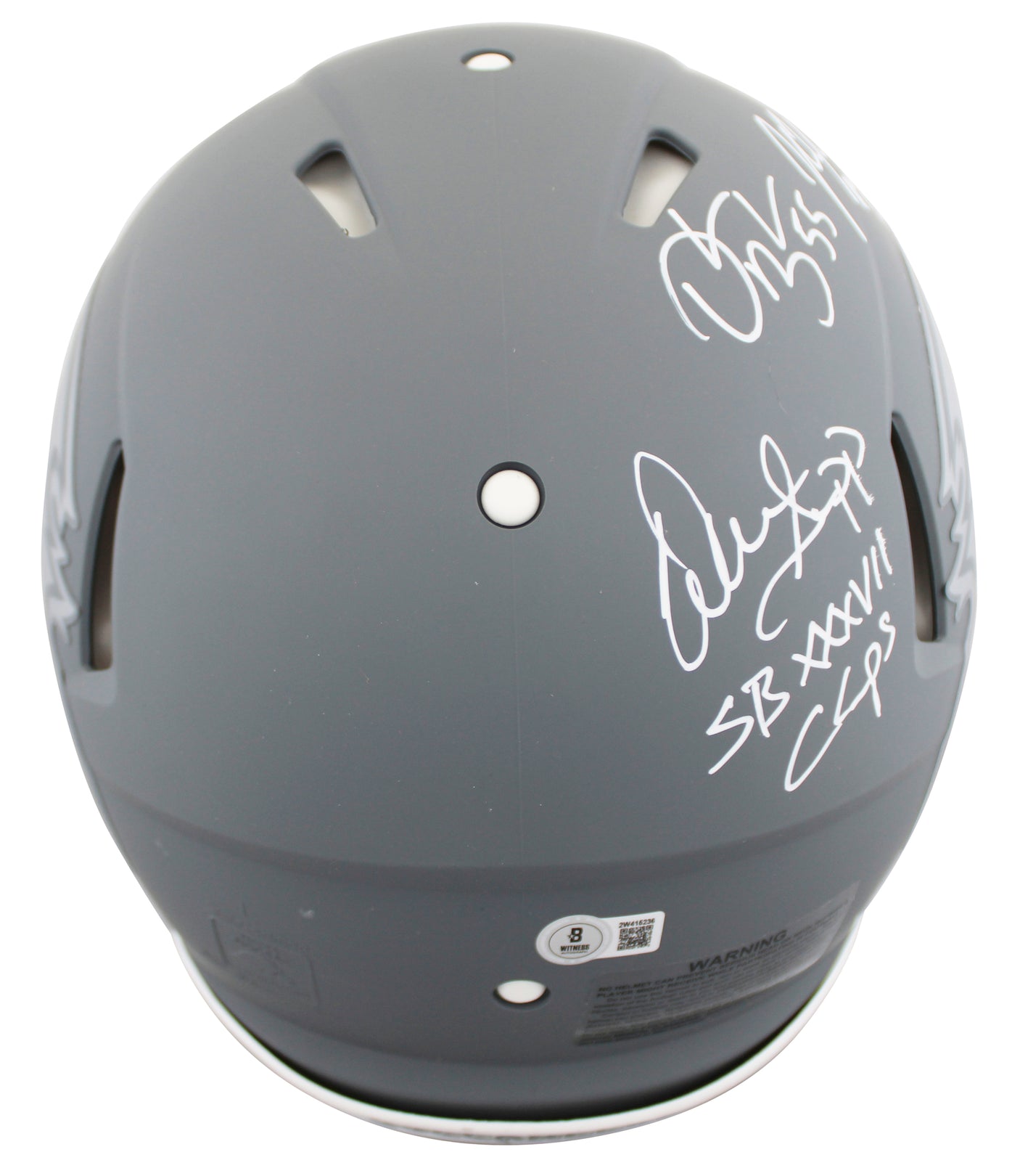 Bucs (5) Lynch, Barber +3 Signed Slate F/S Speed Proline Helmet W/ Case BAS Wit