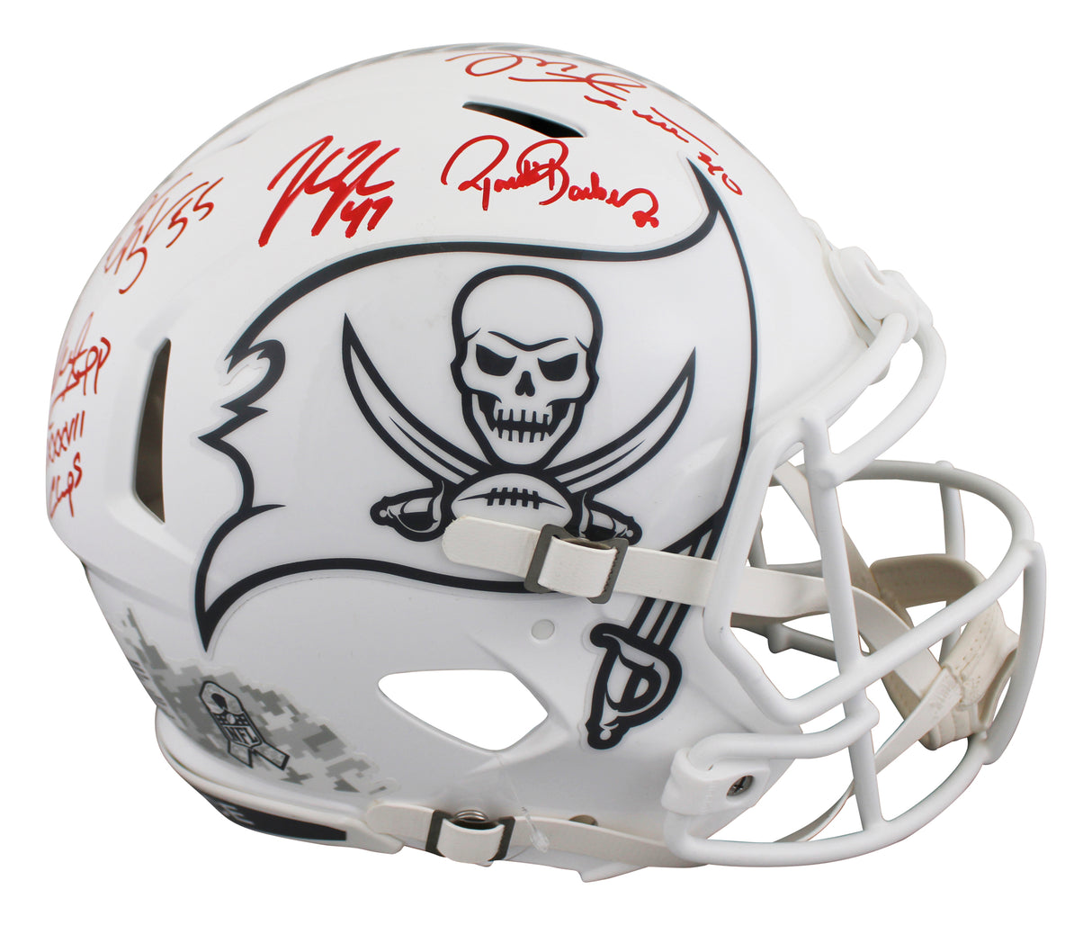 Bucs (5) Lynch, Barber +3 Signed STS III F/S Speed Proline Helmet W/ Case BAS W