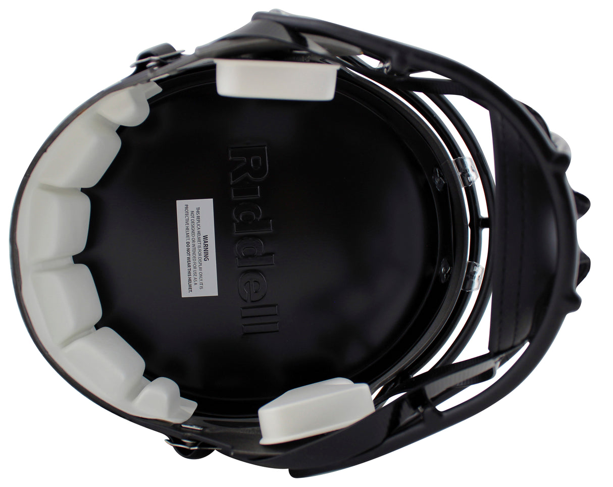 Miami Michael Irvin Signed 2017 Alt Black F/S Speed Rep Helmet W/ Case BAS Wit