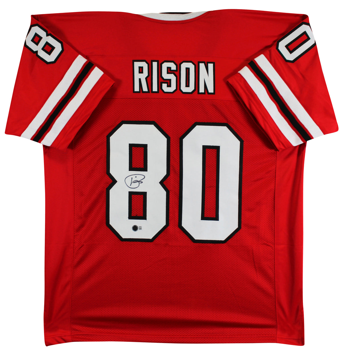 Andre Rison Authentic Signed Red Pro Style Jersey Autographed BAS Witnessed