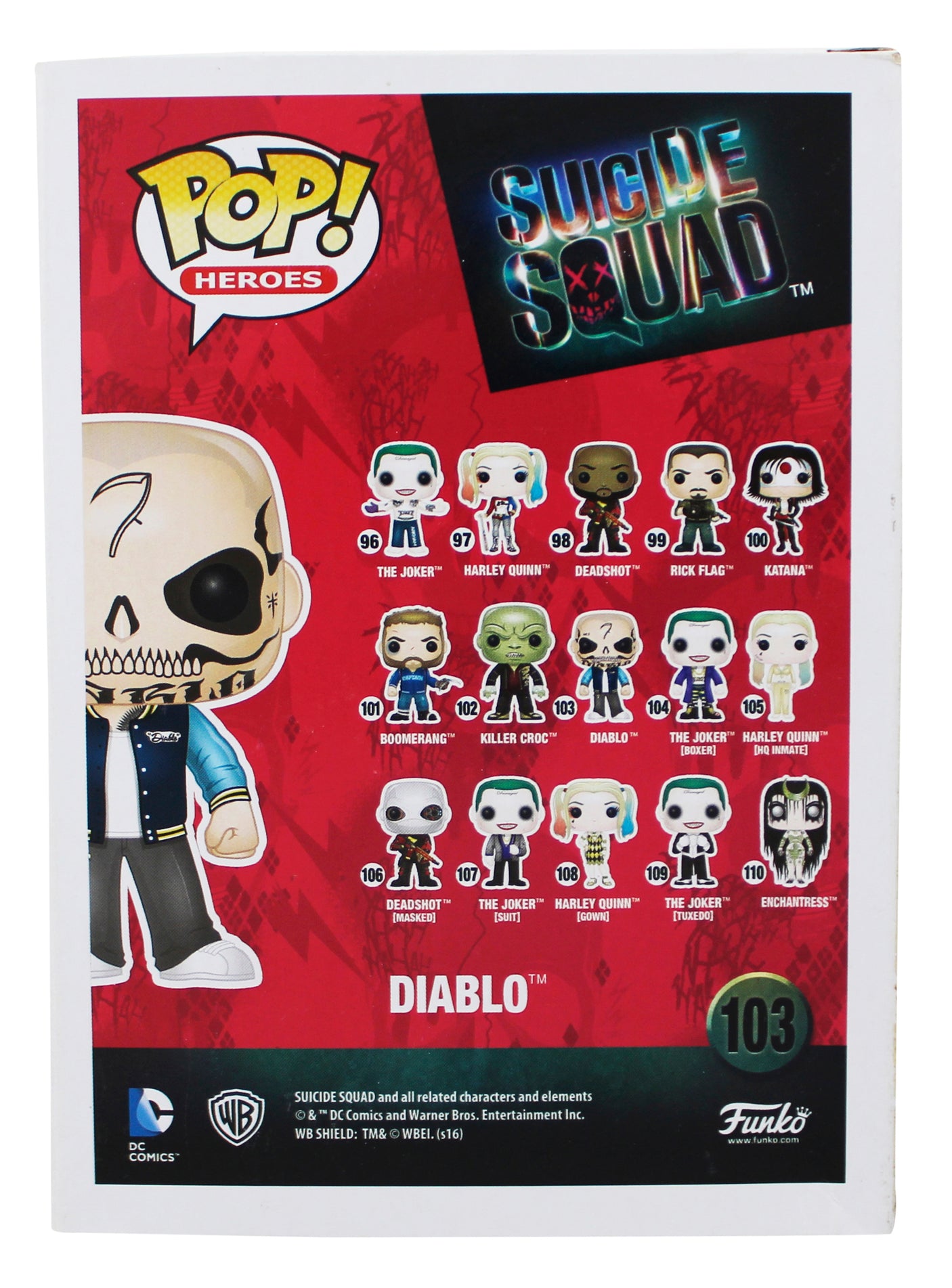 Jay Hernandez Suicide Squad Signed Diablo #103 Funko Pop Figure BAS #BT57793