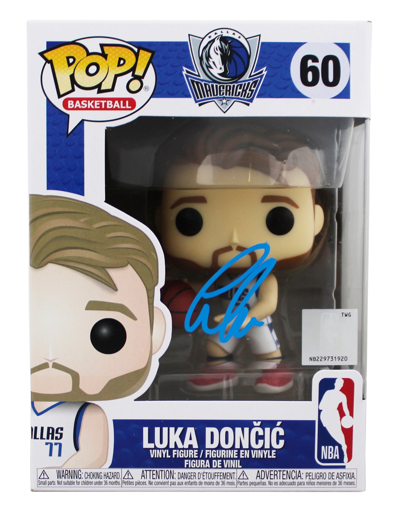 Mavericks Luka Doncic Authentic Signed #60 Funko Pop Vinyl Figure BAS #AE13900