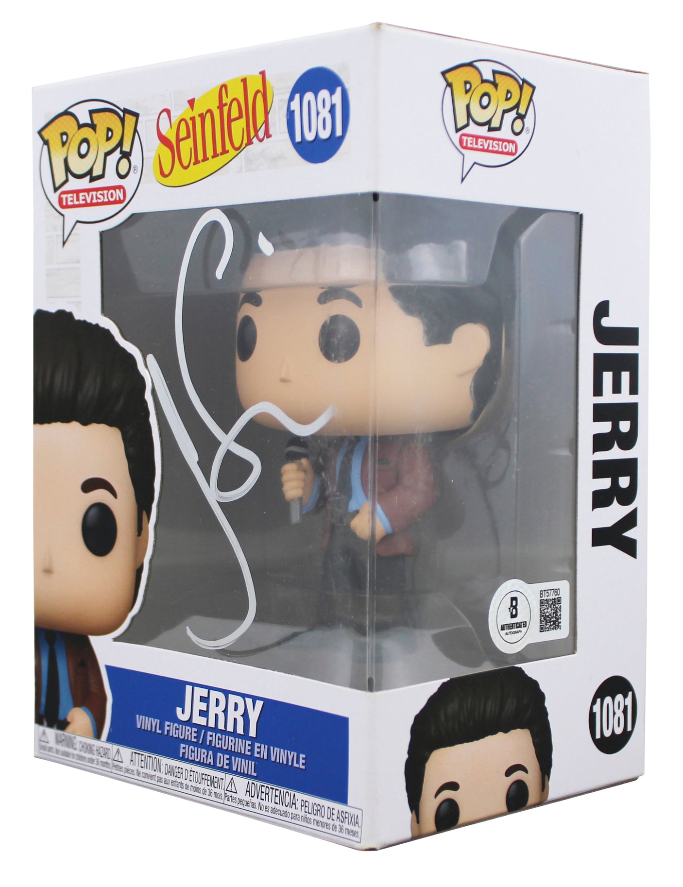Jerry Seinfeld Authentic Signed Jerry #1081 Funko Pop Vinyl Figure BAS #BT57760