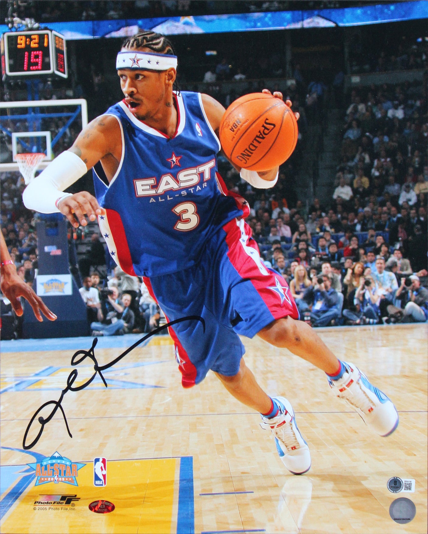 76ers Allen Iverson Authentic Signed 16x20 Framed Photo Autographed BAS #BR84196