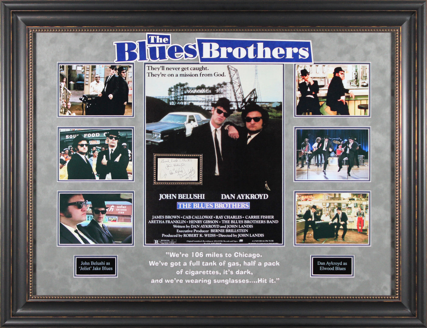 John Belushi & Dan Aykroyd The Blues Brothers Signed Framed Display BAS #AE13266