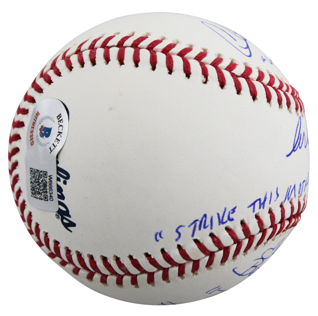 Major League (3) Sheen, Berenger & Bernsen w/ Insc Signed Oml Baseball BAS Wit 1