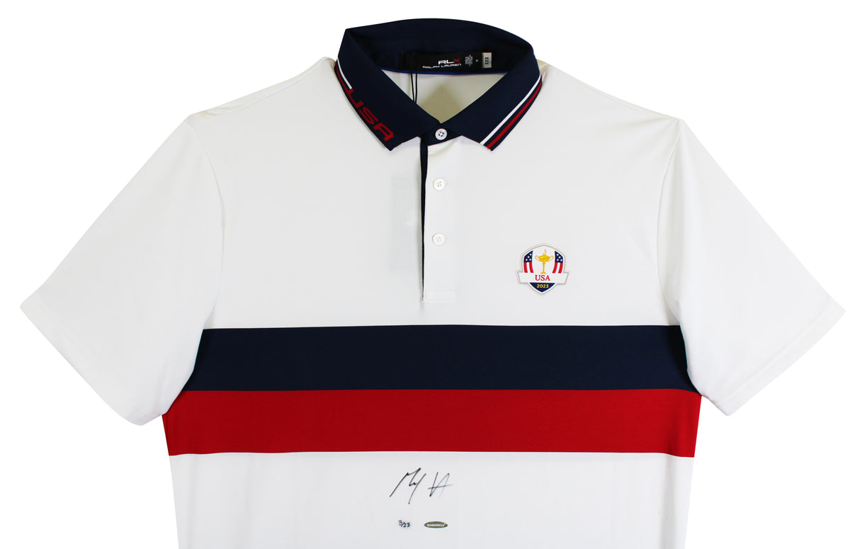 Max Homa Signed White Ralph Lauren 2023 Ryder Cup USA Saturday Polo Shirt UDA