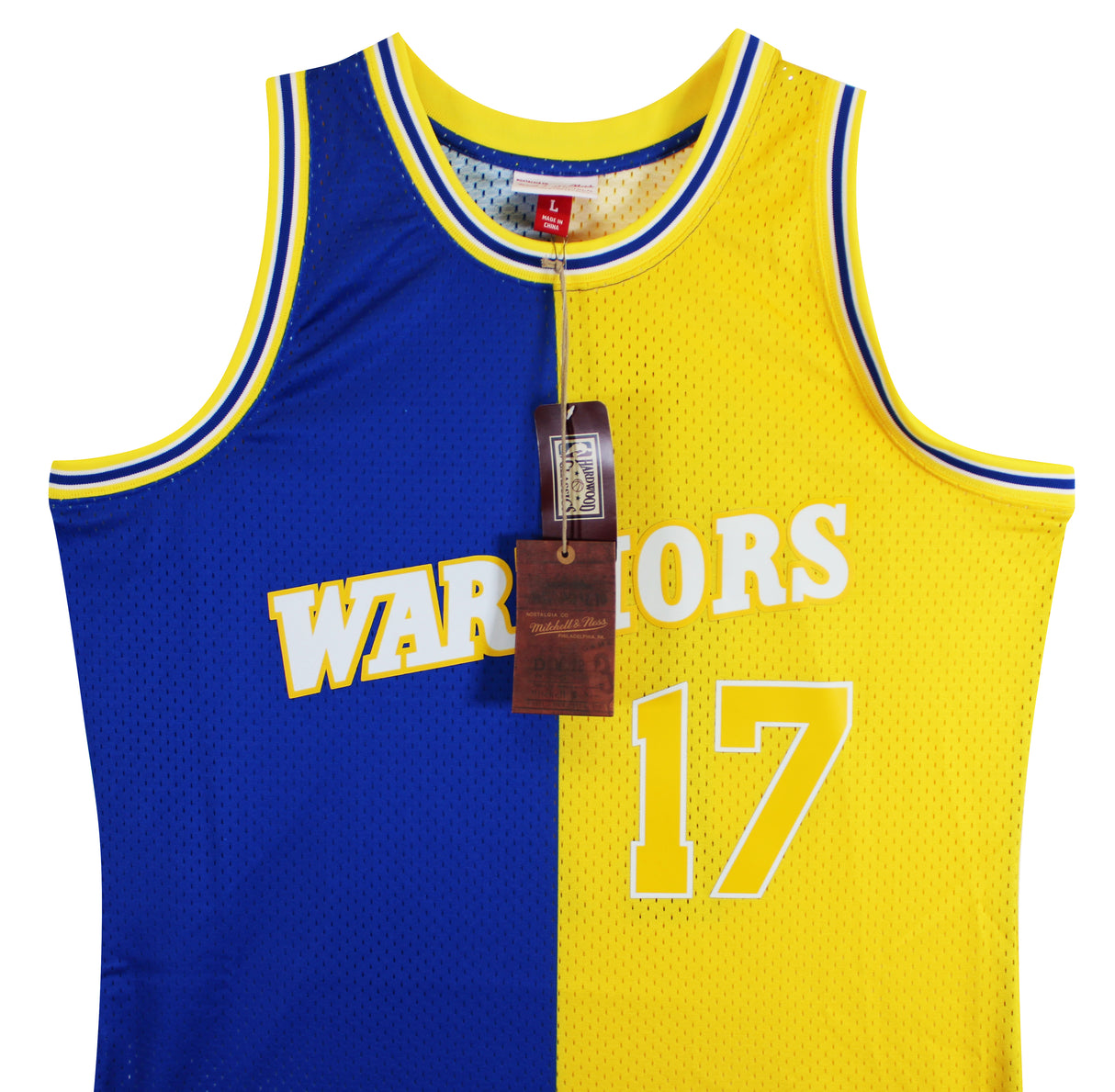 Warriors Chris Mullin "HOF" Signed Blue & Yellow M&N TB HWC Swingman Jersey JSA