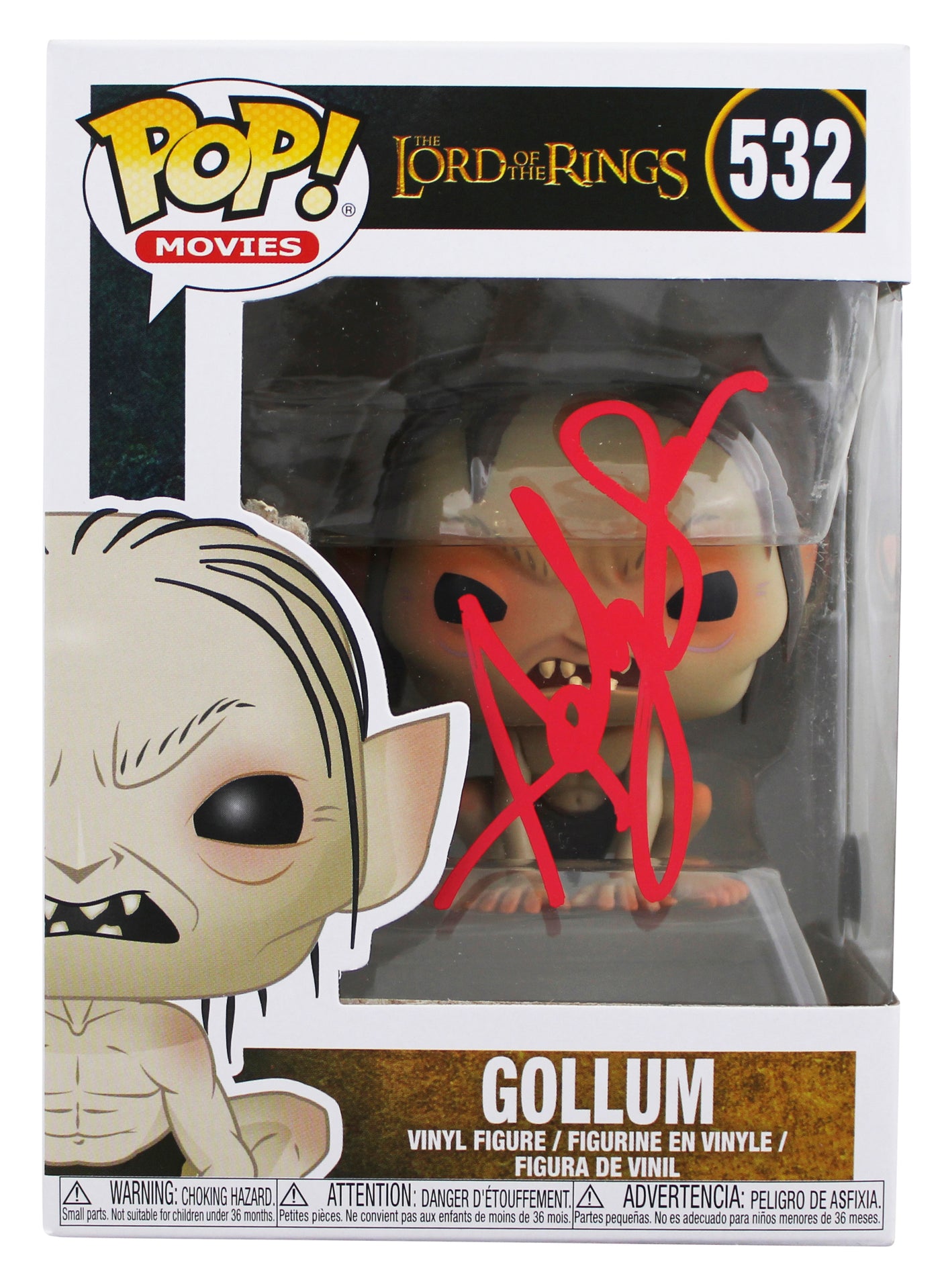 Andy Serkis Lord of the Rings Signed Gollum #532 Funko Pop Vinyl Figure BAS 3