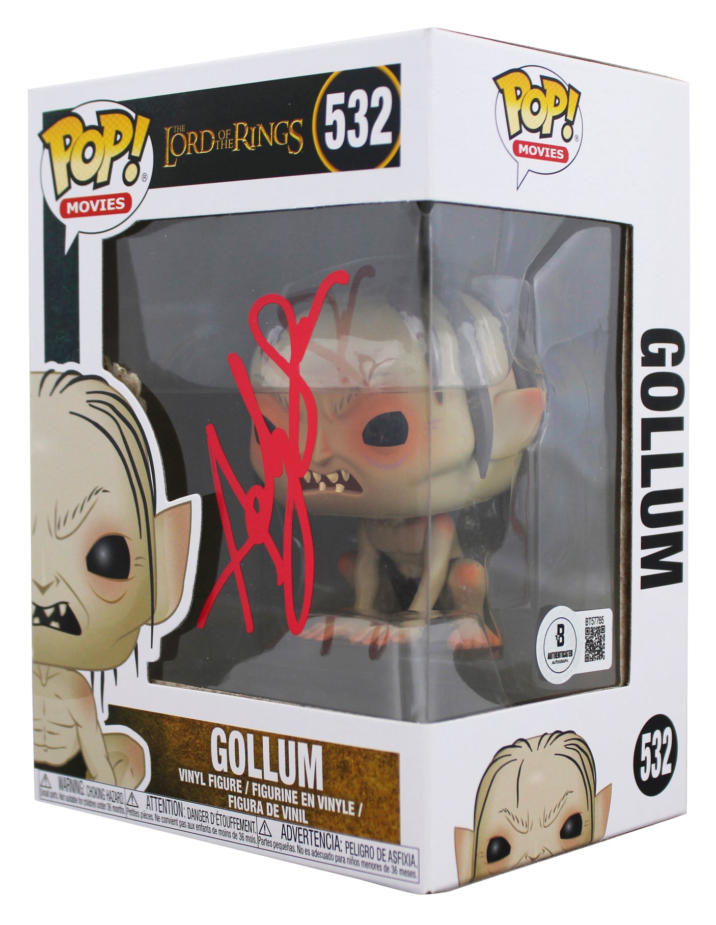 Andy Serkis Lord of the Rings Signed Gollum #532 Funko Pop Vinyl Figure BAS 3