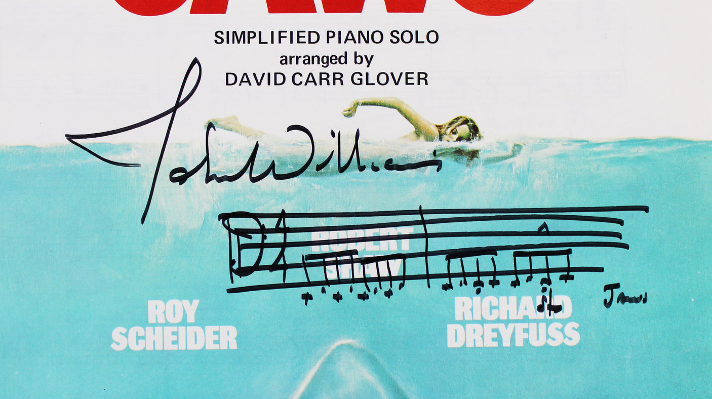 John Williams Signed Jaws Theme Music Sheet Booklet w/ Music Sketch BAS #AE13907