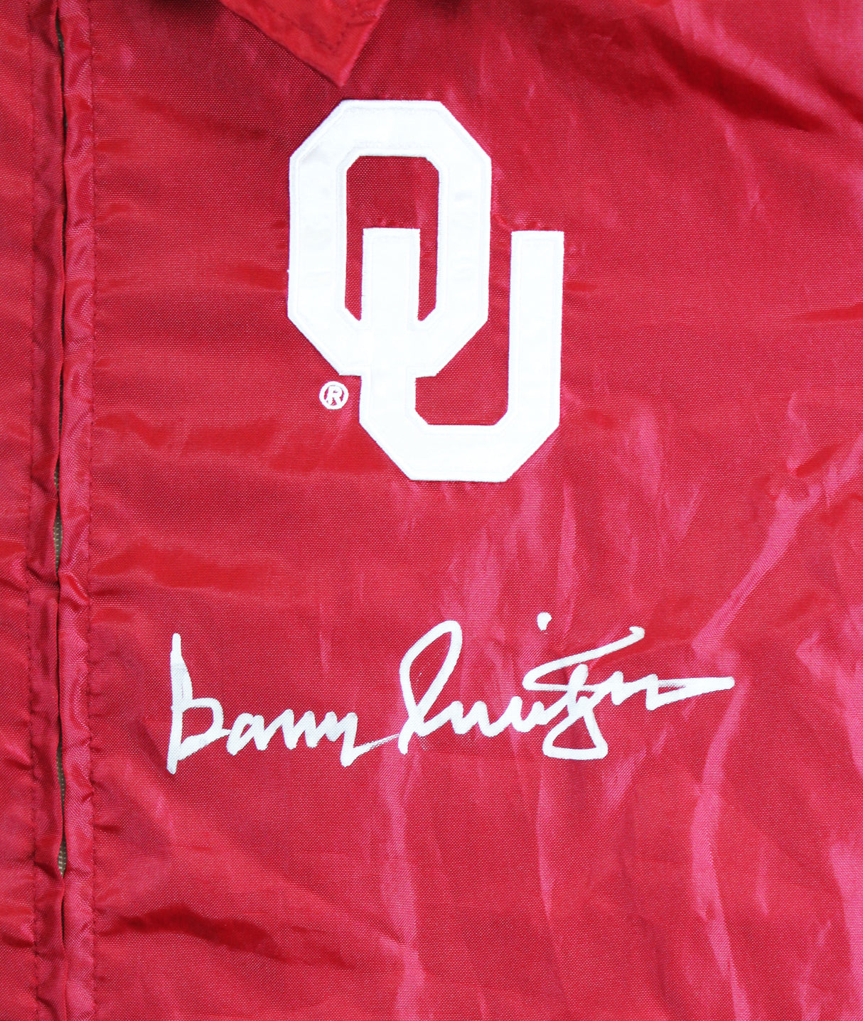 Oklahoma Barry Switzer Signed Maroon G3 Apparel Windbreaker BAS Wit #2W088658