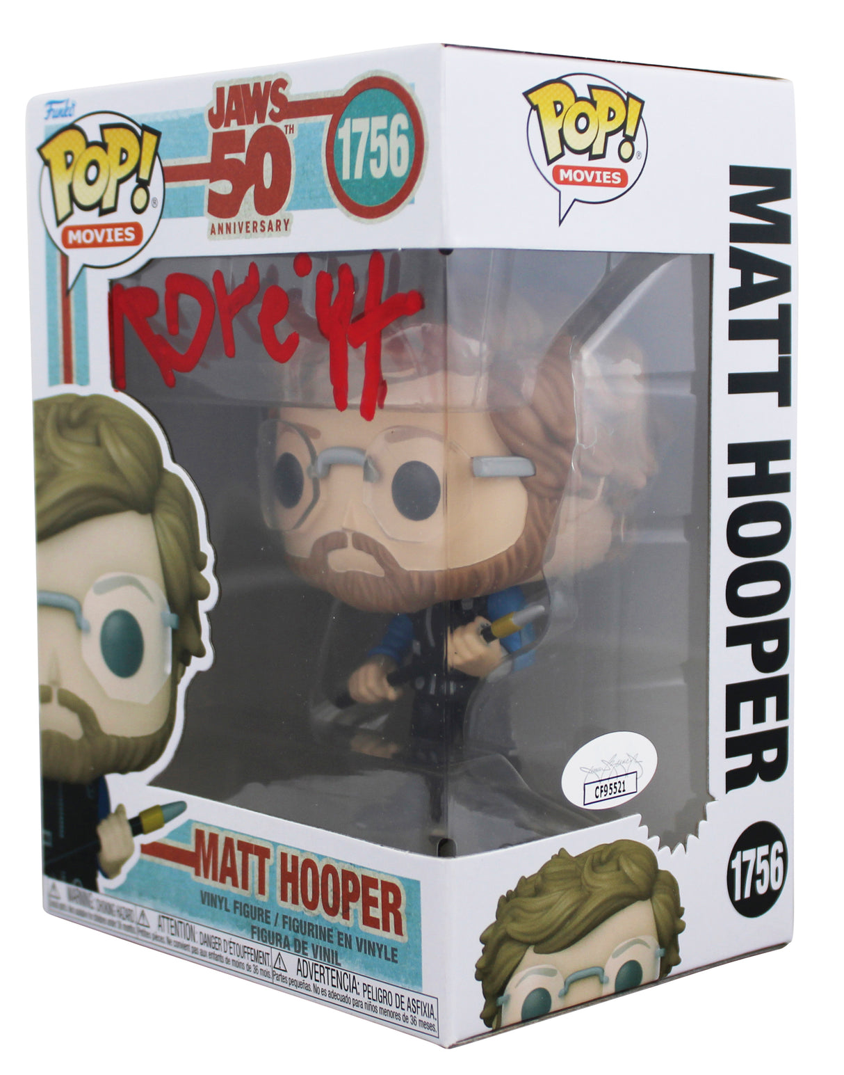 Richard Dreyfuss Jaws Signed Matt Hooper #1756 Funko Pop Figure JSA #CF95521