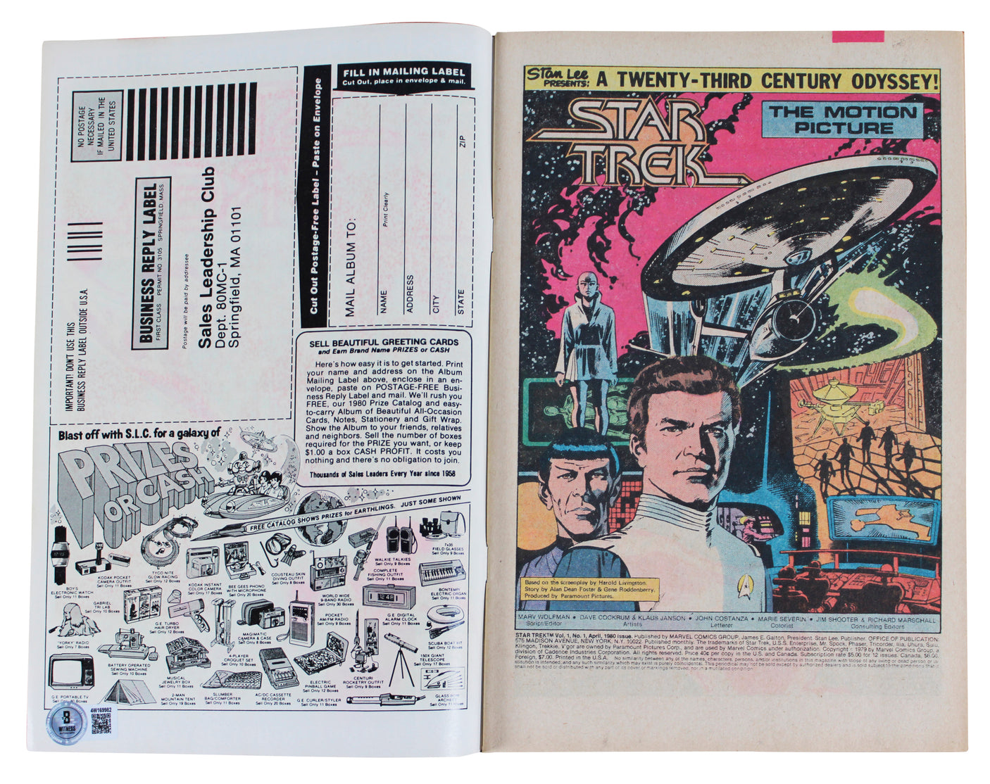 William Shatner Signed 1980 Star Trek The Motion Picture April #1 Comic BAS Wit