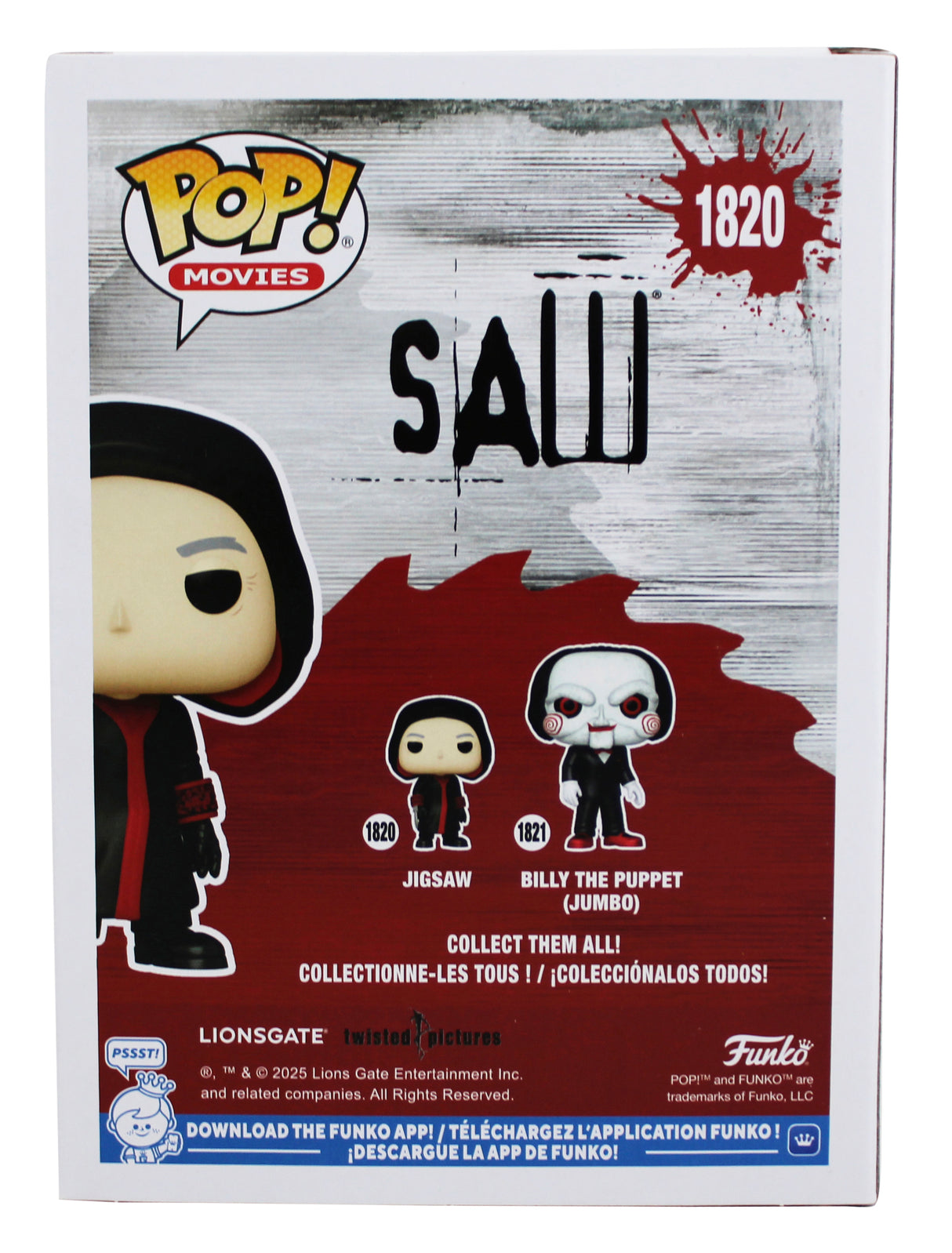 Tobin Bell Saw "Jigsaw" Signed #1820 Funko Pop Vinyl Figure BAS Wit #3W152035