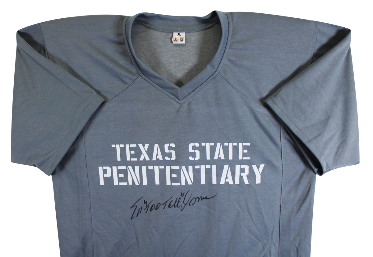 Ed Too Tall Jones Signed Necessary Roughness Texas State Penitentiary Jersey BAS