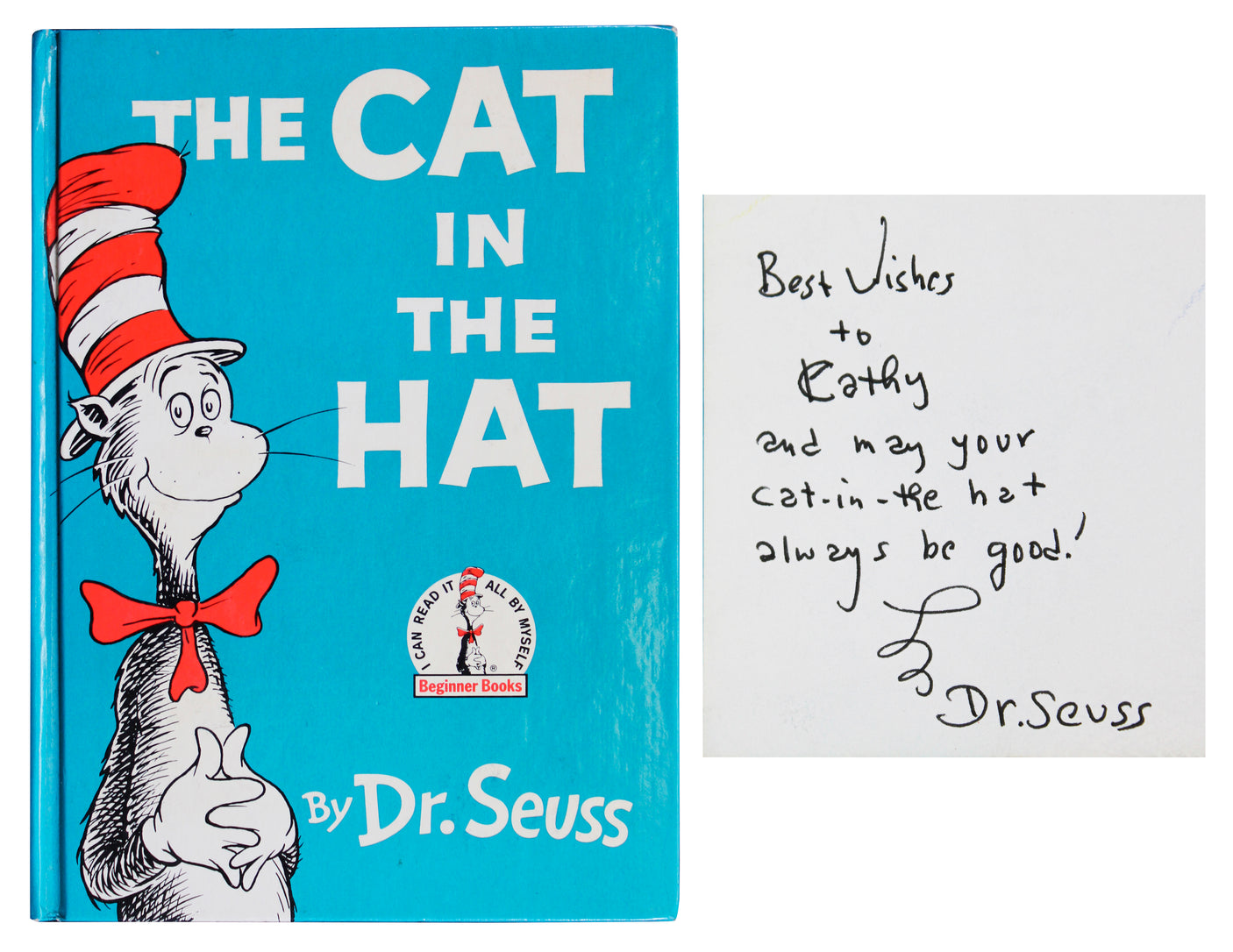 Dr. Seuss "Best Wishes" Signed The Cat in the Hat Hardcover Book BAS #AE13957