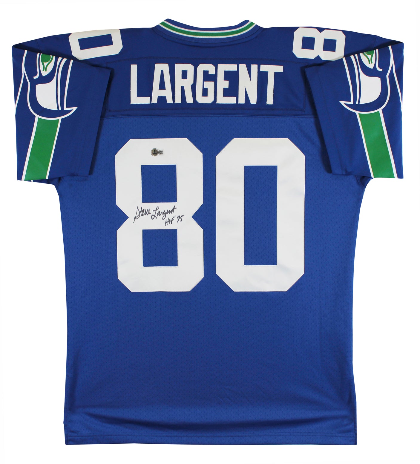 Seahawks Steve Largent "HOF 95" Signed Blue Mitchell & Ness Jersey BAS #BT57749