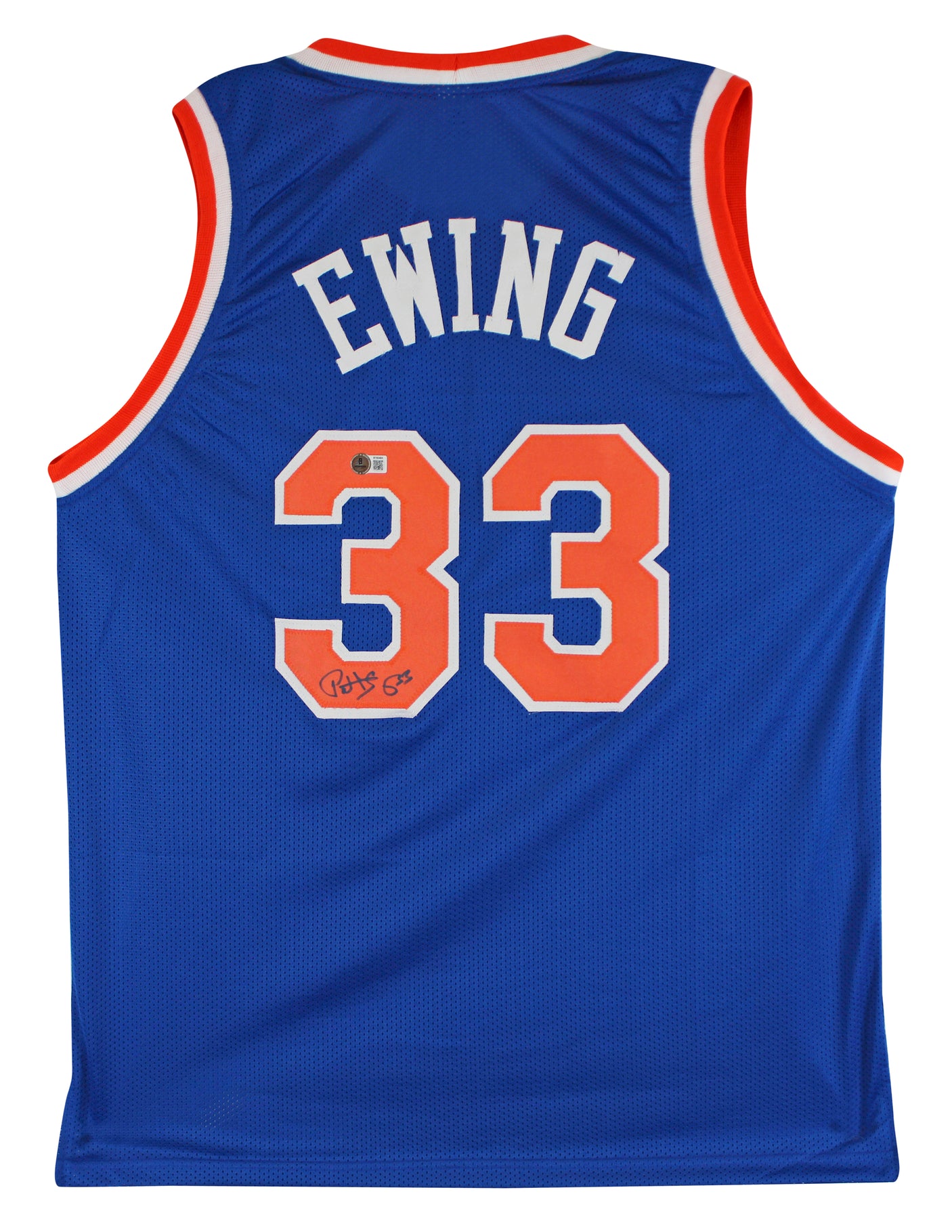 Patrick Ewing Authentic Signed Blue Pro Style Jersey Autographed BAS